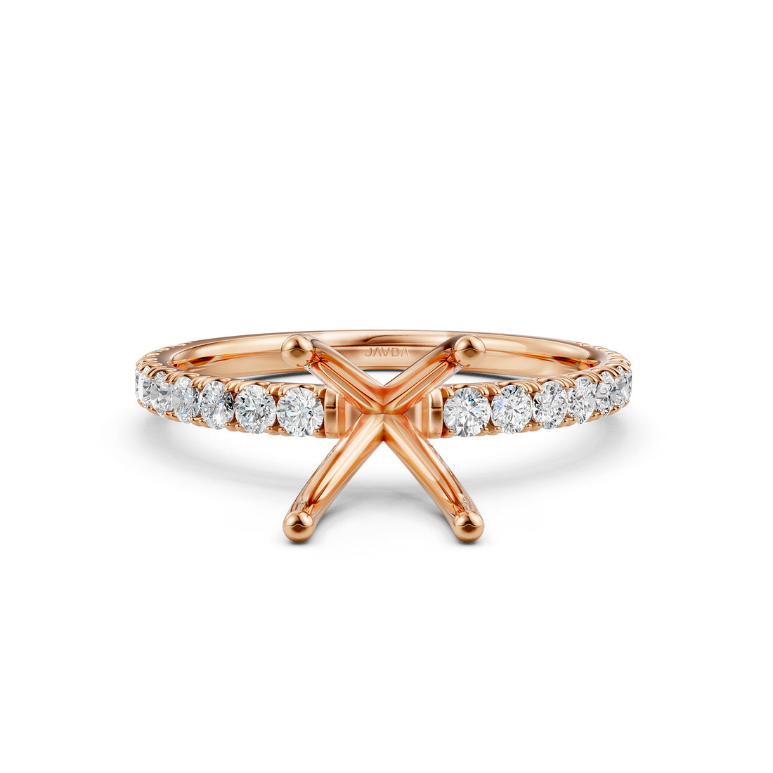 Round Lab Grown Diamond Engagement Prong Setting Ring Semi Mount 0.47 Ct.