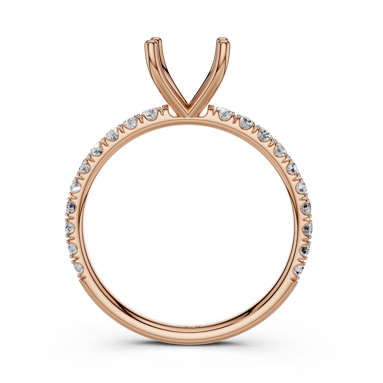 Round Lab Grown Diamond Engagement Prong Setting Ring Semi Mount 0.47 Ct.