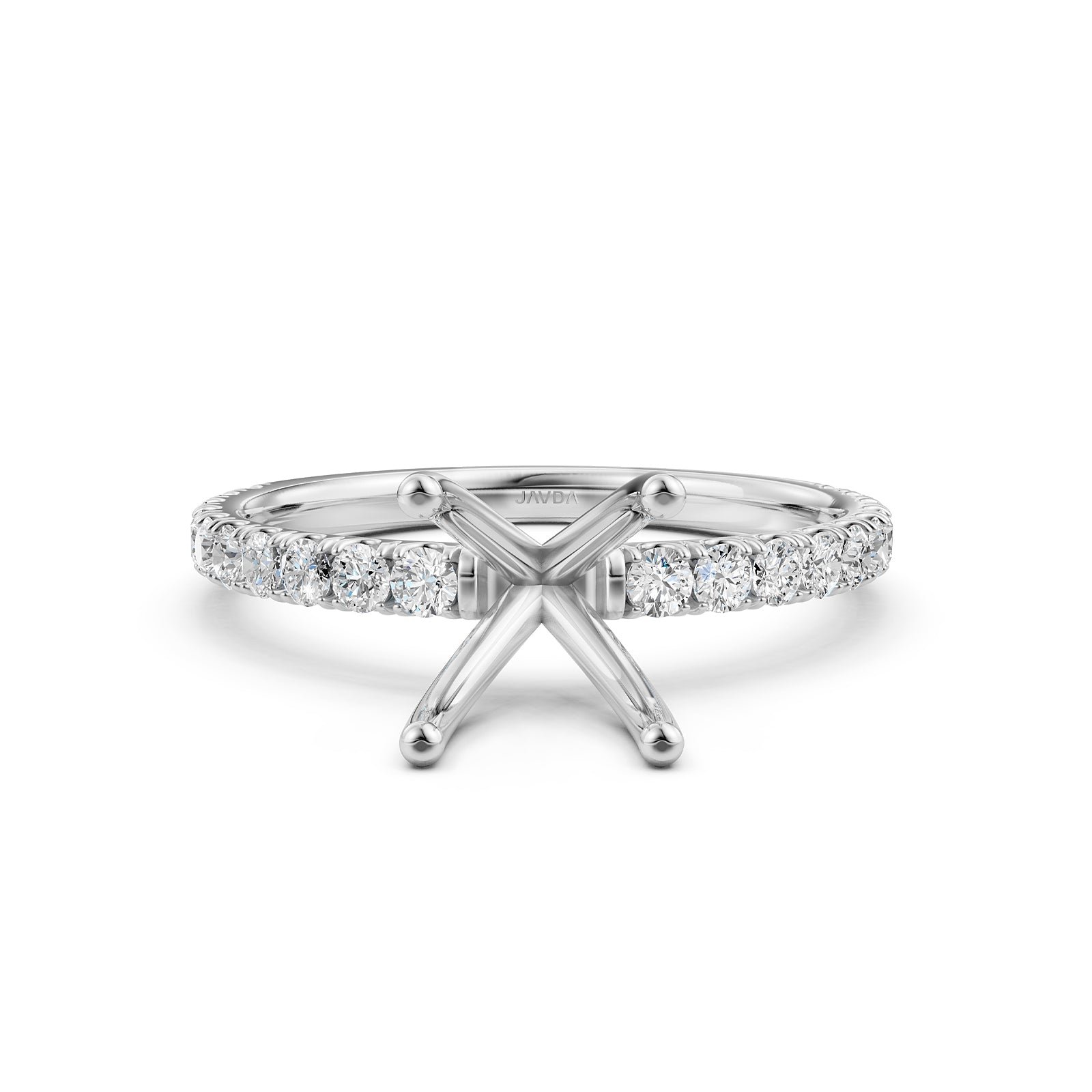 Round Lab Grown Diamond Engagement Prong Setting Ring Semi Mount 0.47 Ct.