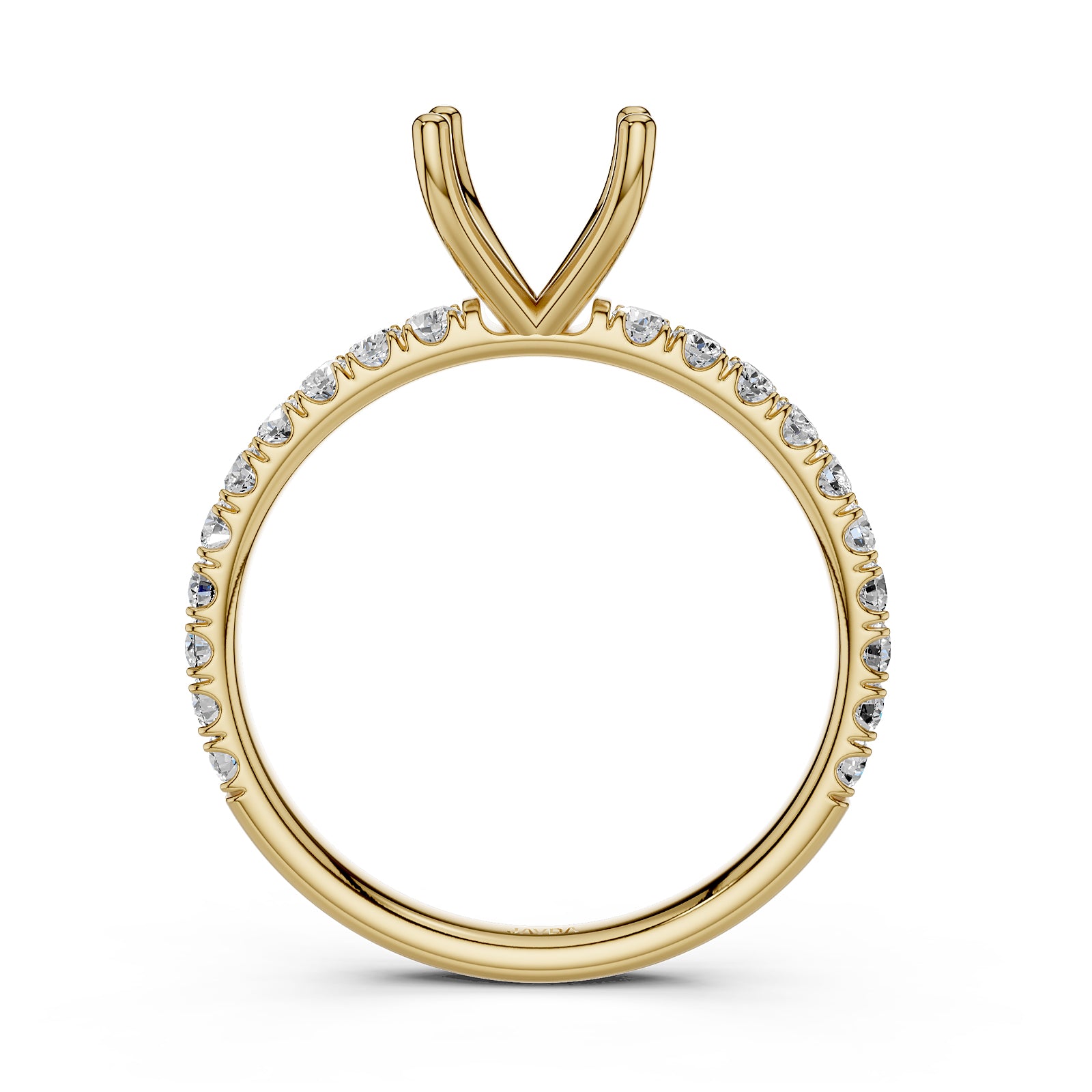 Round Lab Grown Diamond Engagement Prong Setting Ring Semi Mount 0.47 Ct.