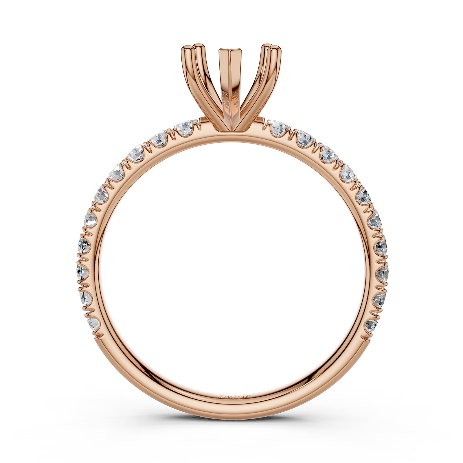 Round Lab Grown Diamond Engagement Prong Setting Ring Semi Mount 0.47 Ct.