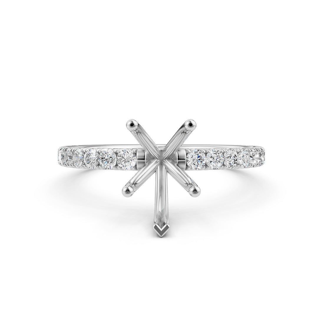 Round Lab Grown Diamond Engagement Prong Setting Ring Semi Mount 0.47 Ct.