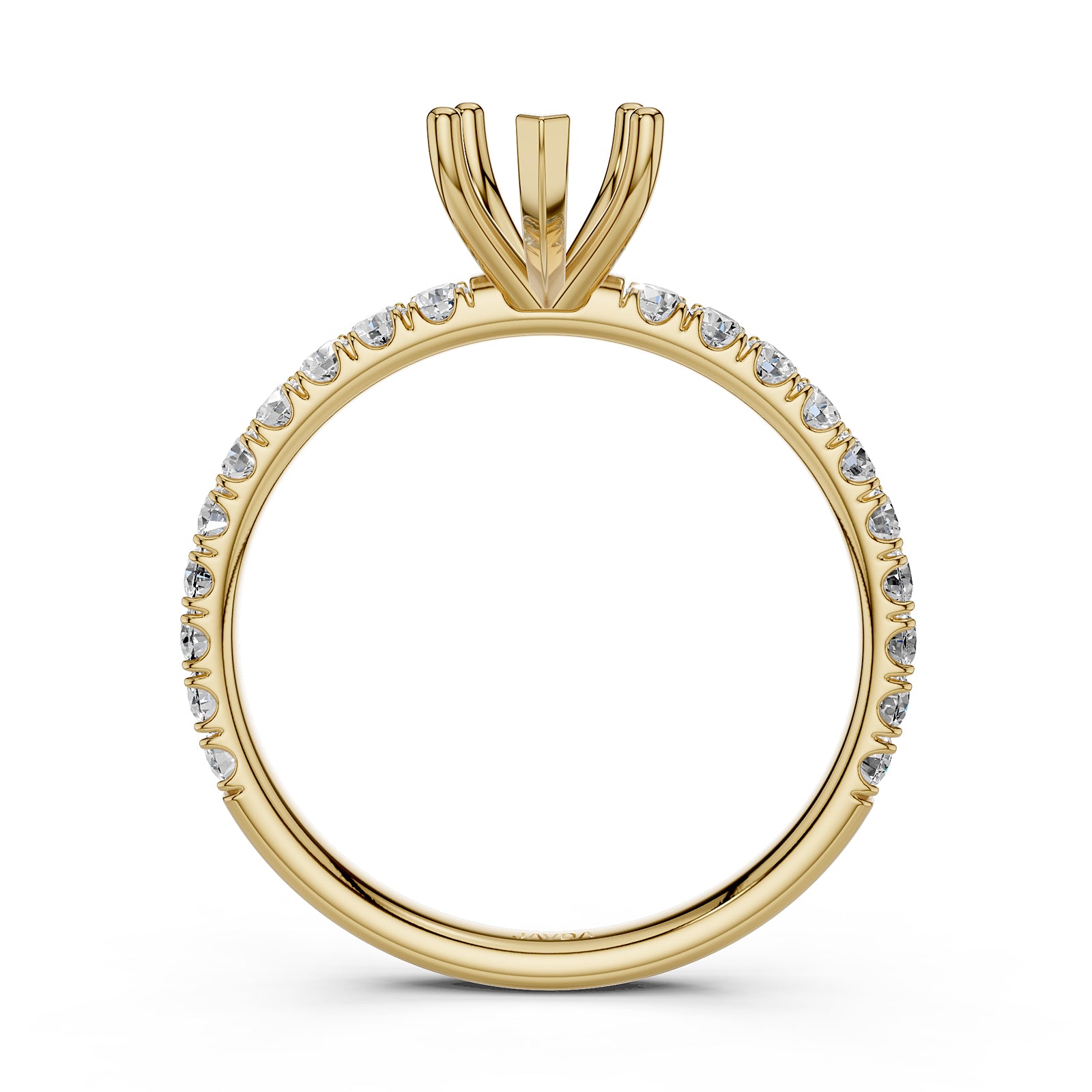 Round Lab Grown Diamond Engagement Prong Setting Ring Semi Mount 0.47 Ct.