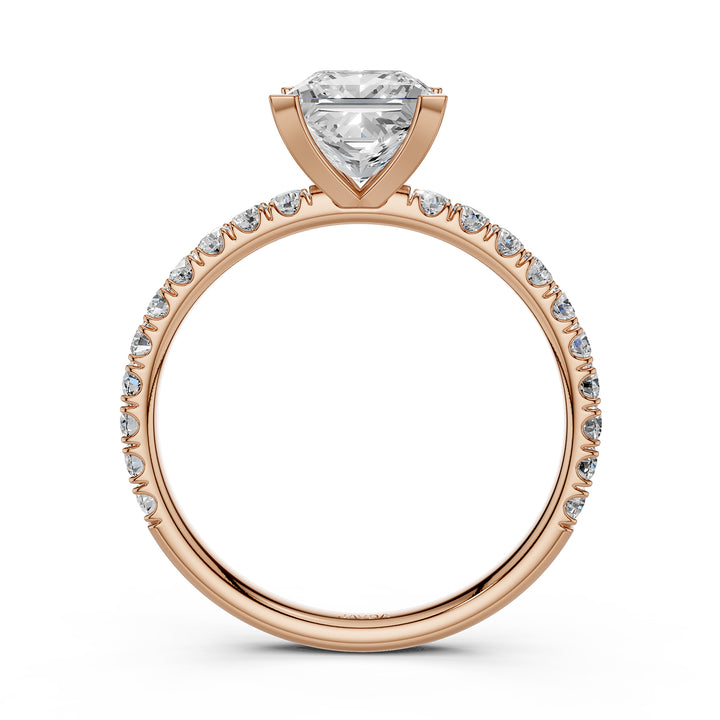 Princess Diamond Engagement U Cut Prong Setting Ring 14K White Gold