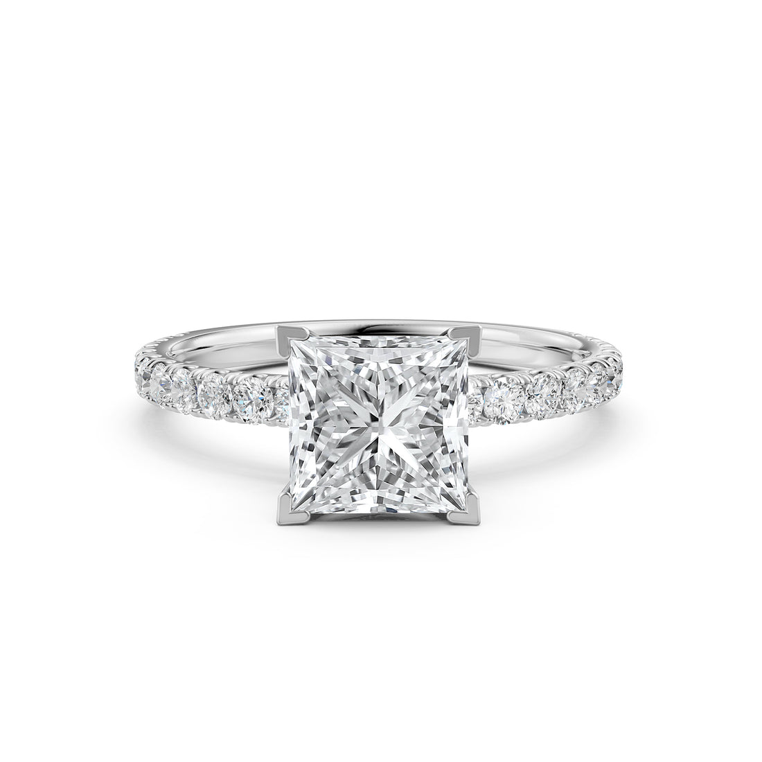 Round Lab Grown Diamond Engagement Prong Setting Ring IGI Certified 1.47 Ctw.