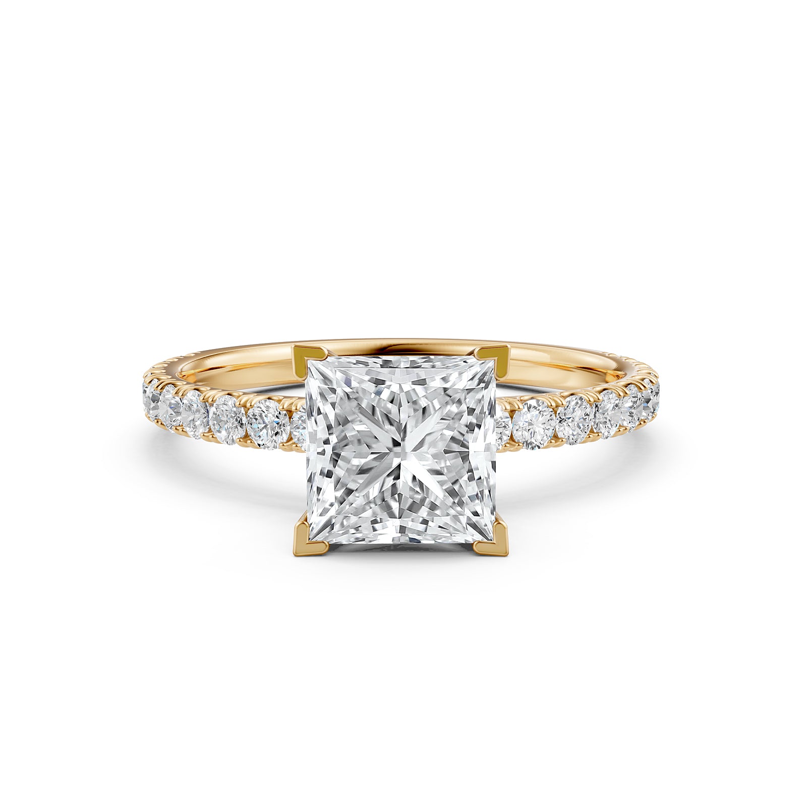 Round Lab Grown Diamond Engagement Prong Setting Ring IGI Certified 1.47 Ctw.
