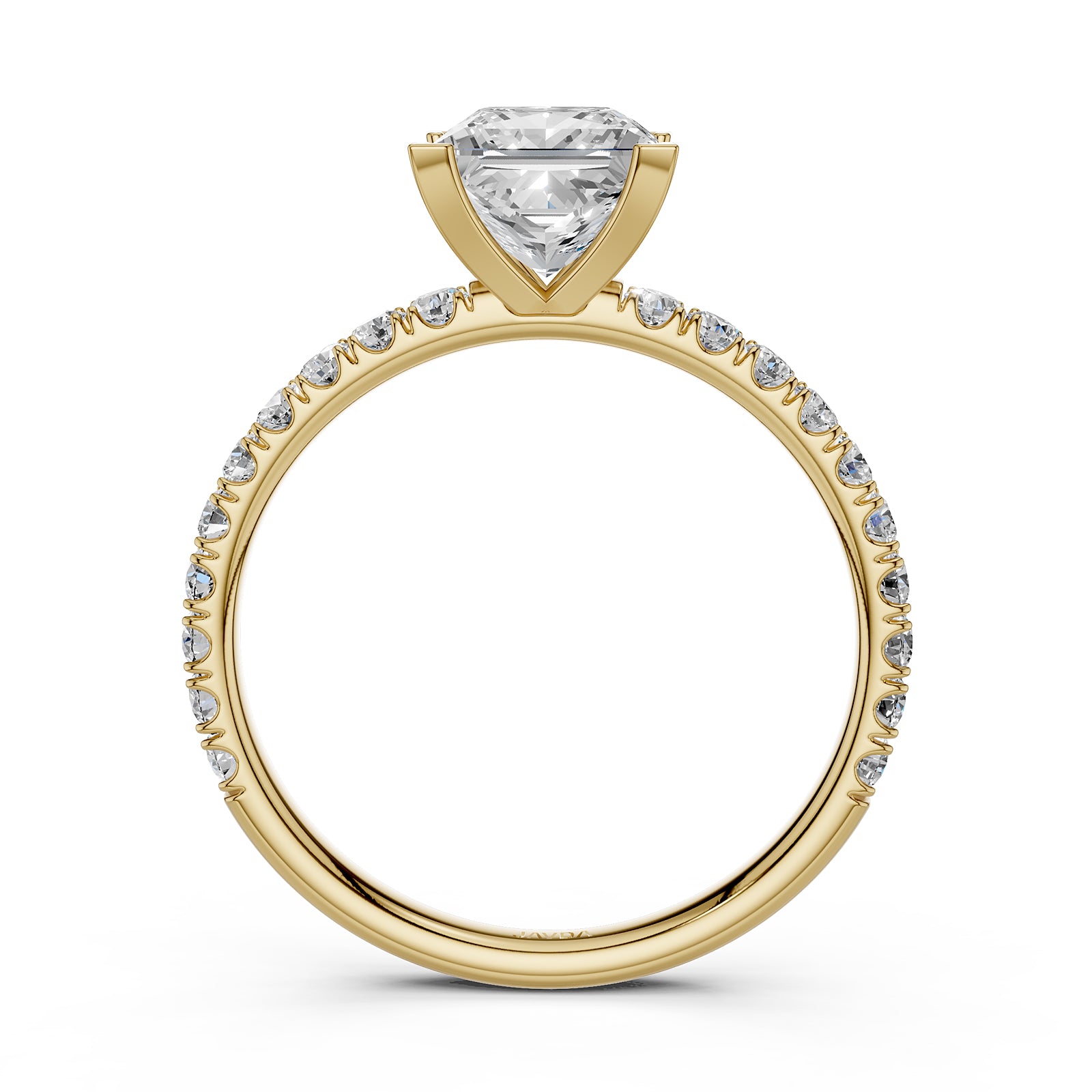 Princess Diamond Engagement U Cut Prong Setting Ring 14K White Gold