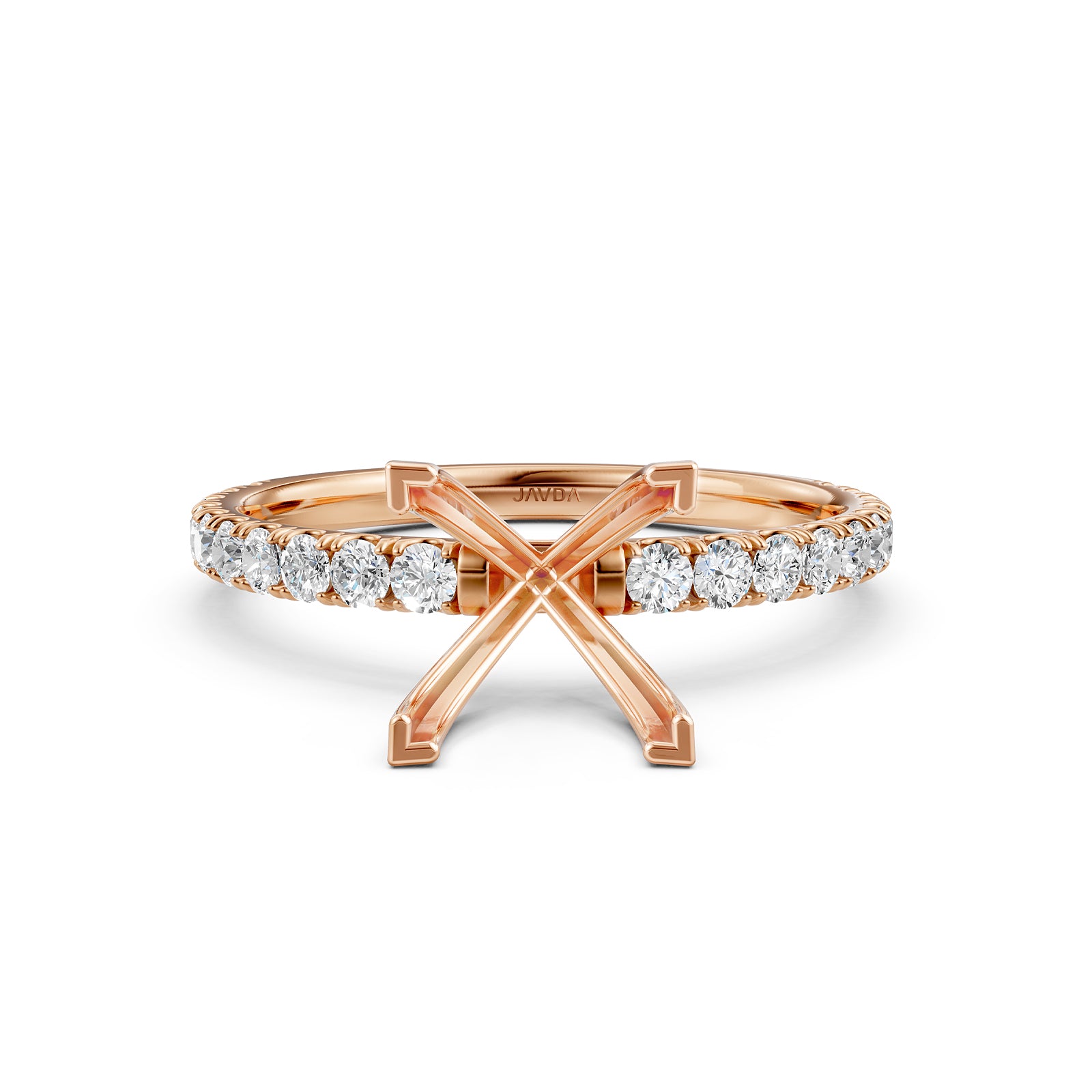 Round Lab Grown Diamond Engagement Prong Setting Ring Semi Mount 0.47 Ct.