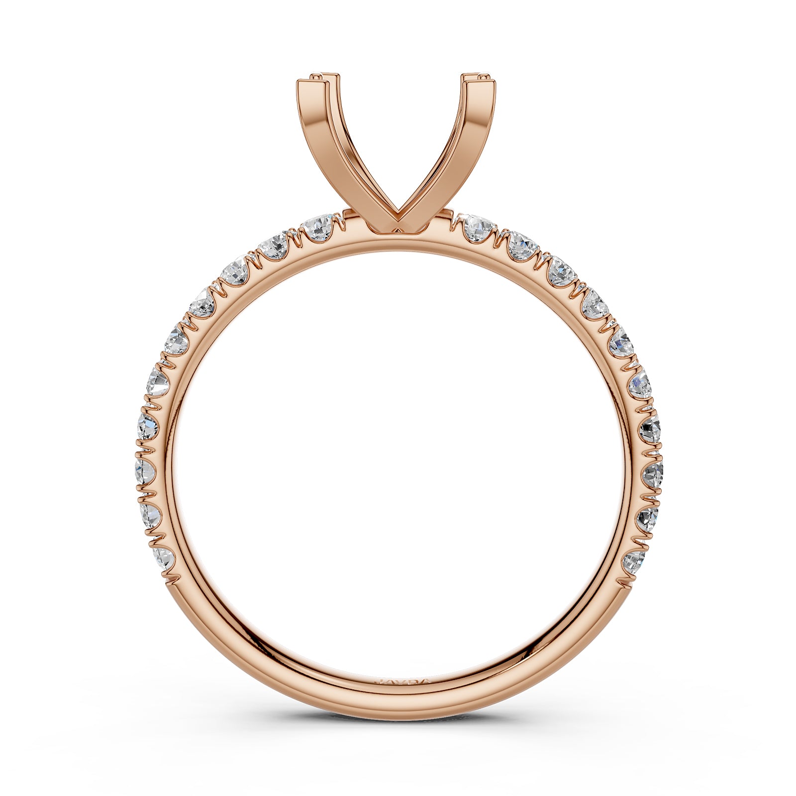 Round Lab Grown Diamond Engagement Prong Setting Ring Semi Mount 0.47 Ct.