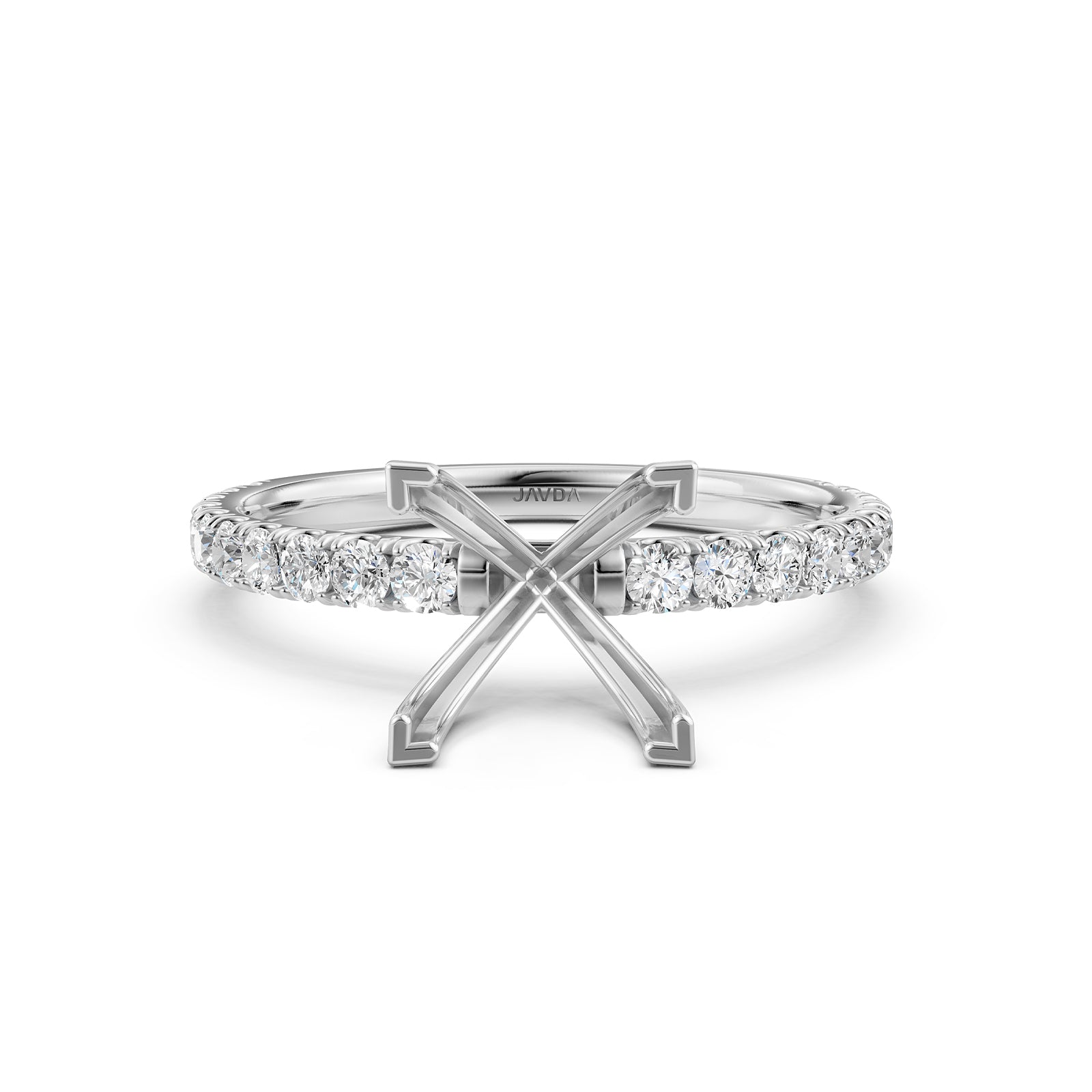 Round Lab Grown Diamond Engagement Prong Setting Ring Semi Mount 0.47 Ct.