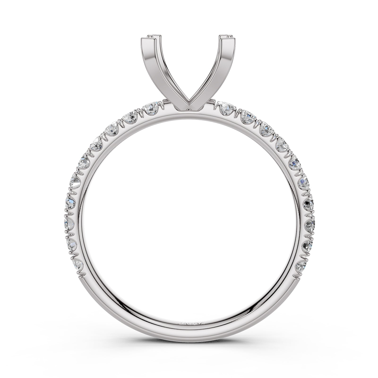 Round Lab Grown Diamond Engagement Prong Setting Ring Semi Mount 0.47 Ct.