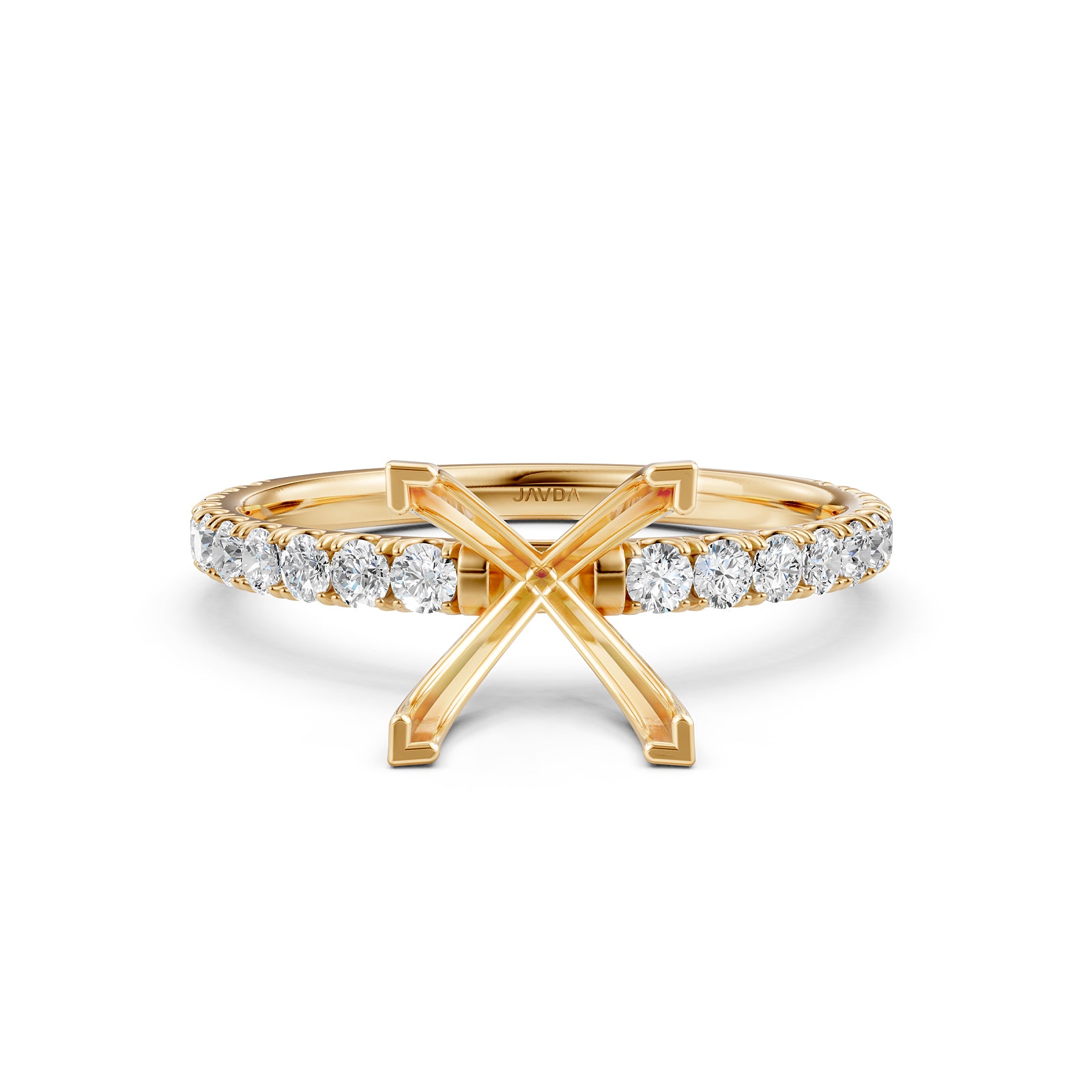 Round Lab Grown Diamond Engagement Prong Setting Ring Semi Mount 0.47 Ct.