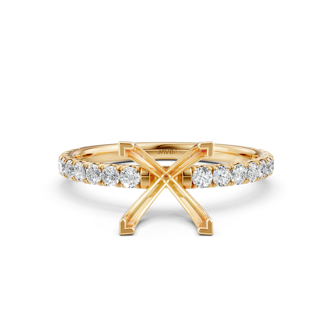 Round Lab Grown Diamond Engagement Prong Setting Ring Semi Mount 0.47 Ct.