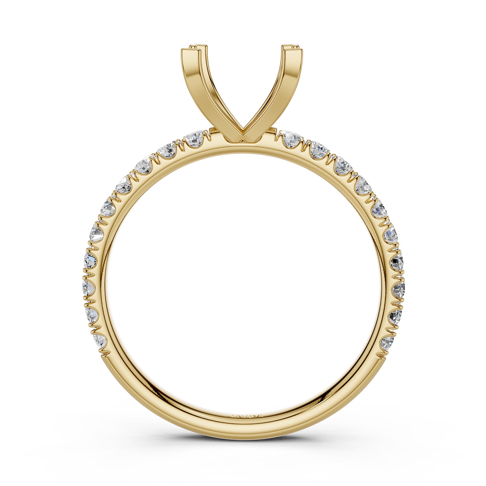 Round Lab Grown Diamond Engagement Prong Setting Ring Semi Mount 0.47 Ct.