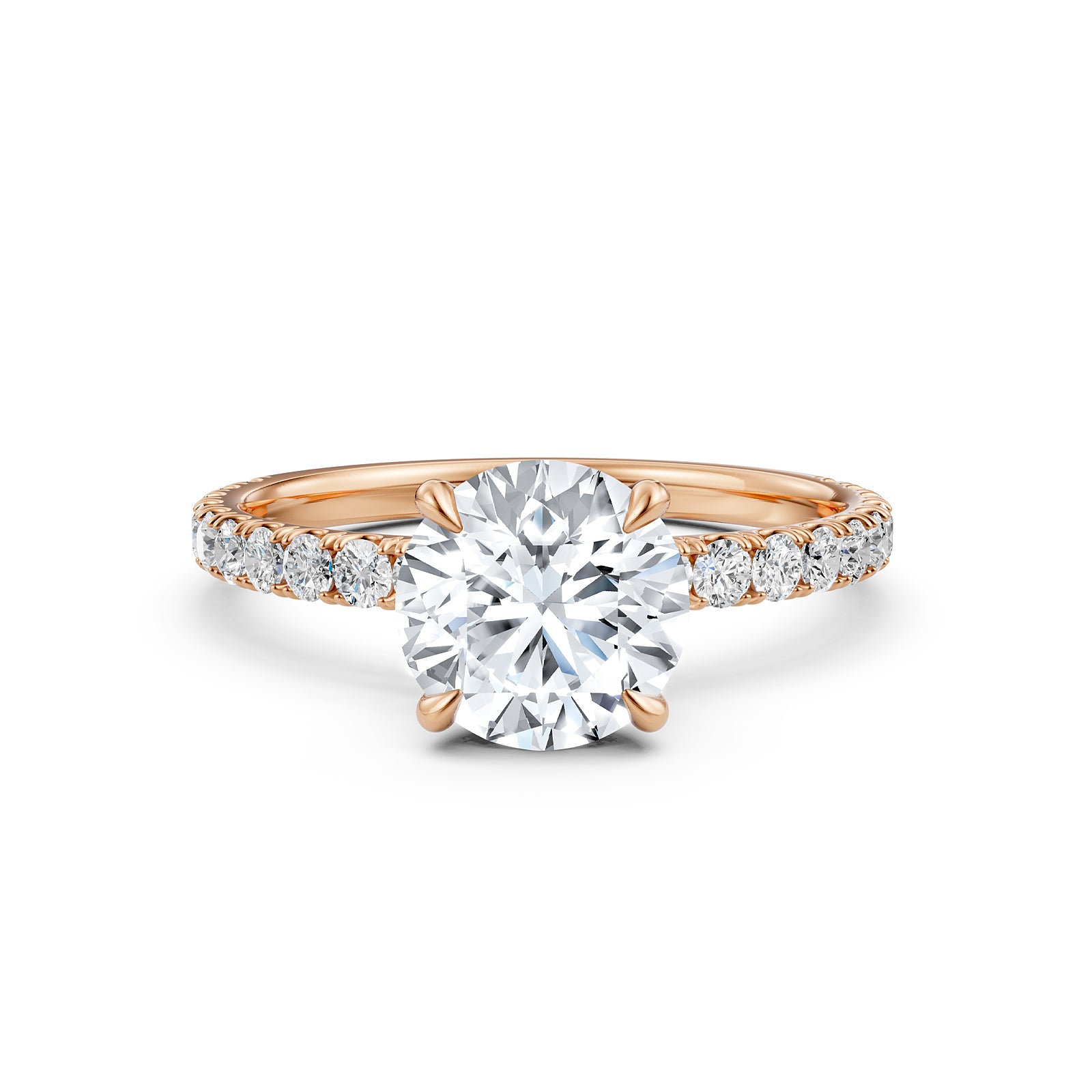 Round Lab Grown Diamond Engagement Prong Setting Ring IGI Certified 1.47 Ctw.