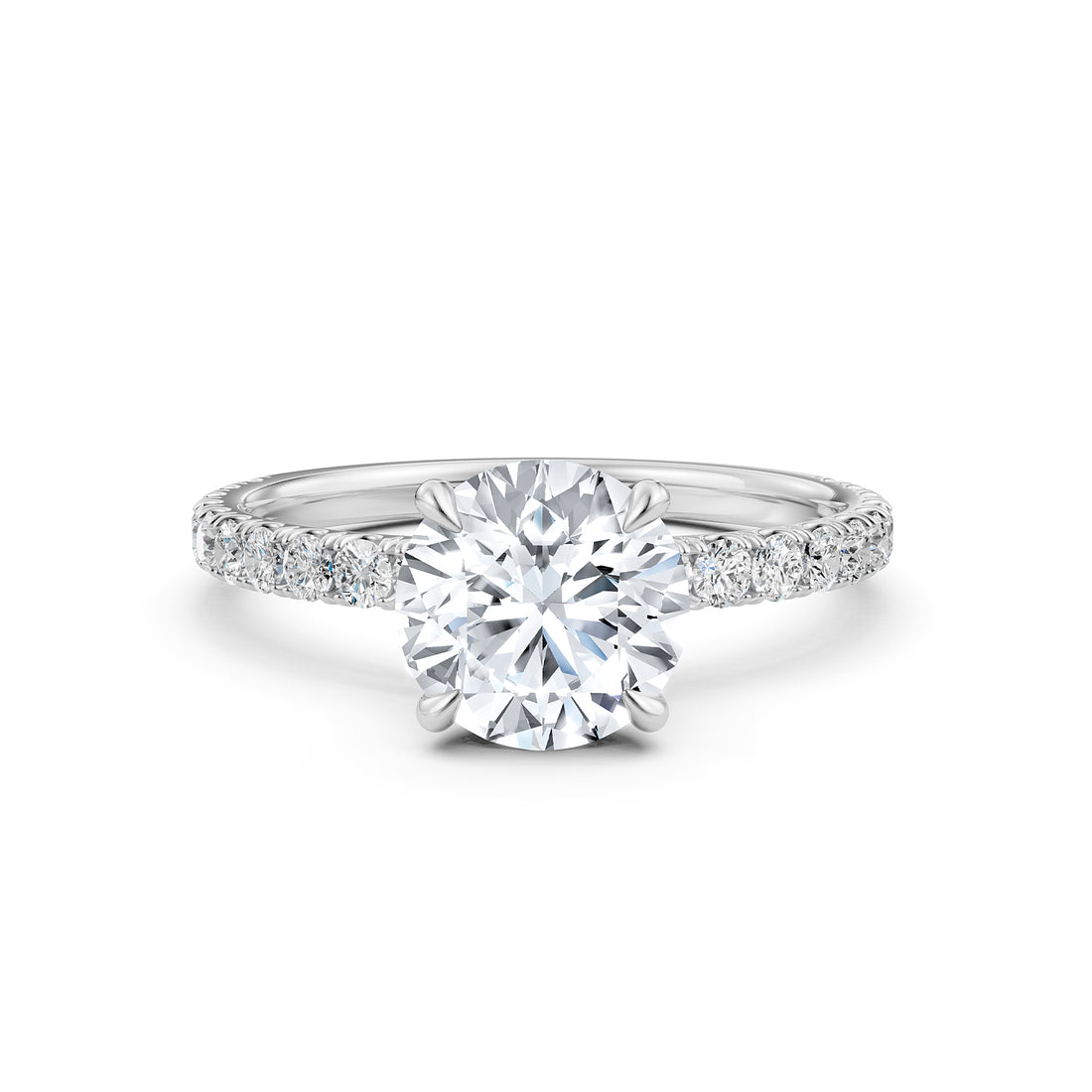 Round Lab Grown Diamond Engagement Prong Setting Ring IGI Certified 1.47 Ctw.