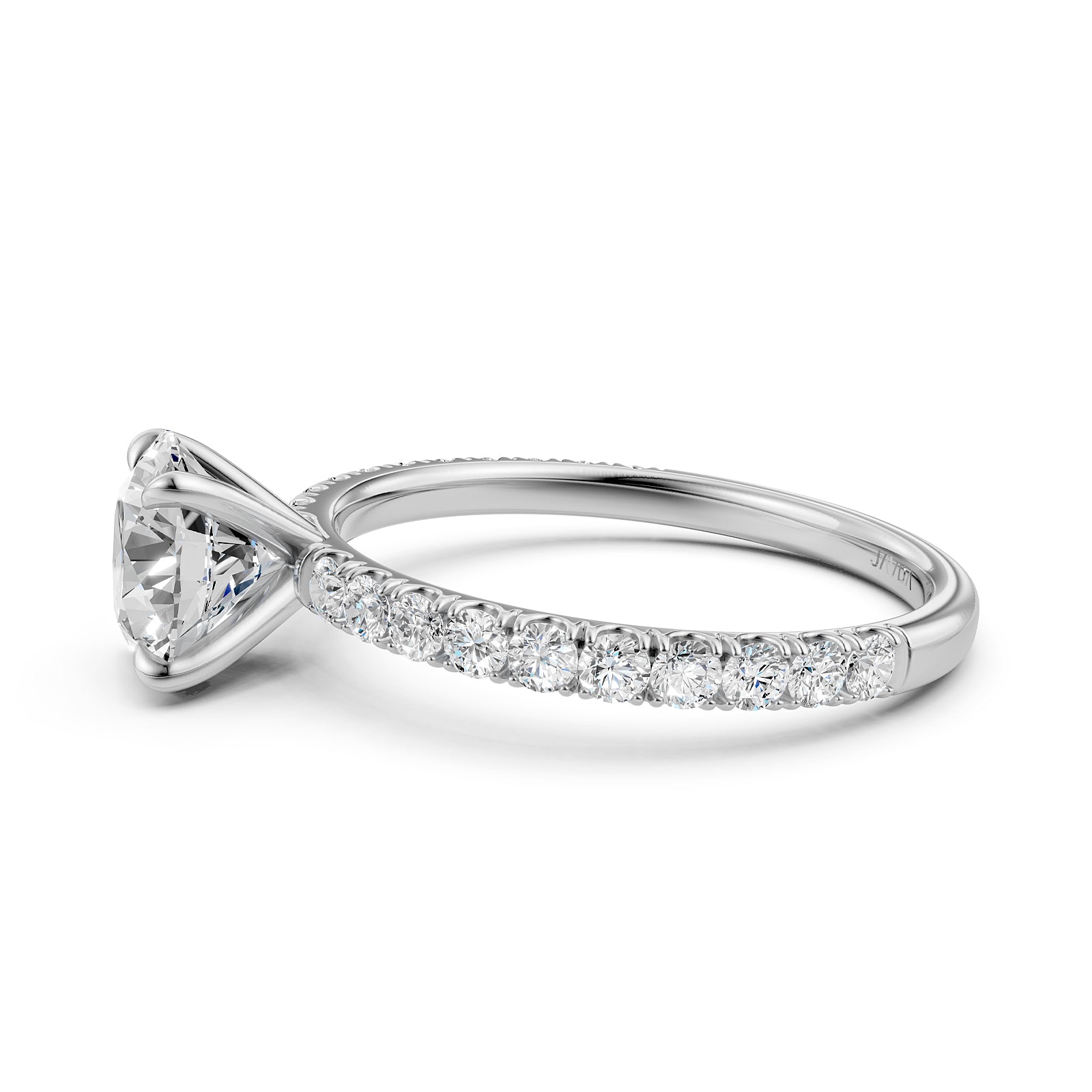 Round Lab Grown Diamond Engagement Prong Setting Ring IGI Certified 1.47 Ctw.