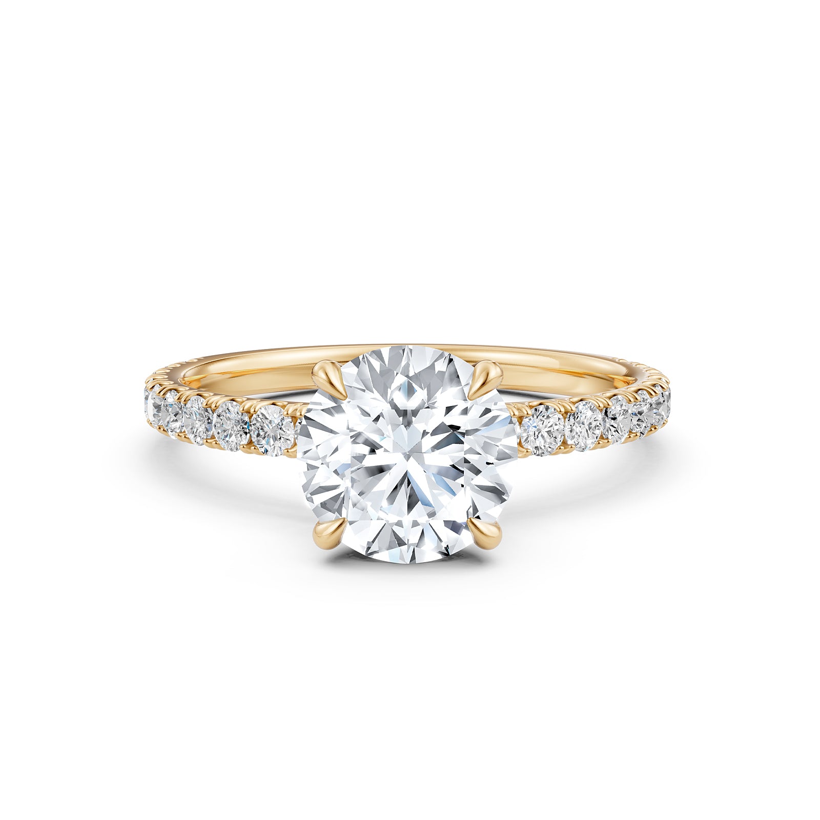 Round Lab Grown Diamond Engagement Prong Setting Ring IGI Certified 1.47 Ctw.
