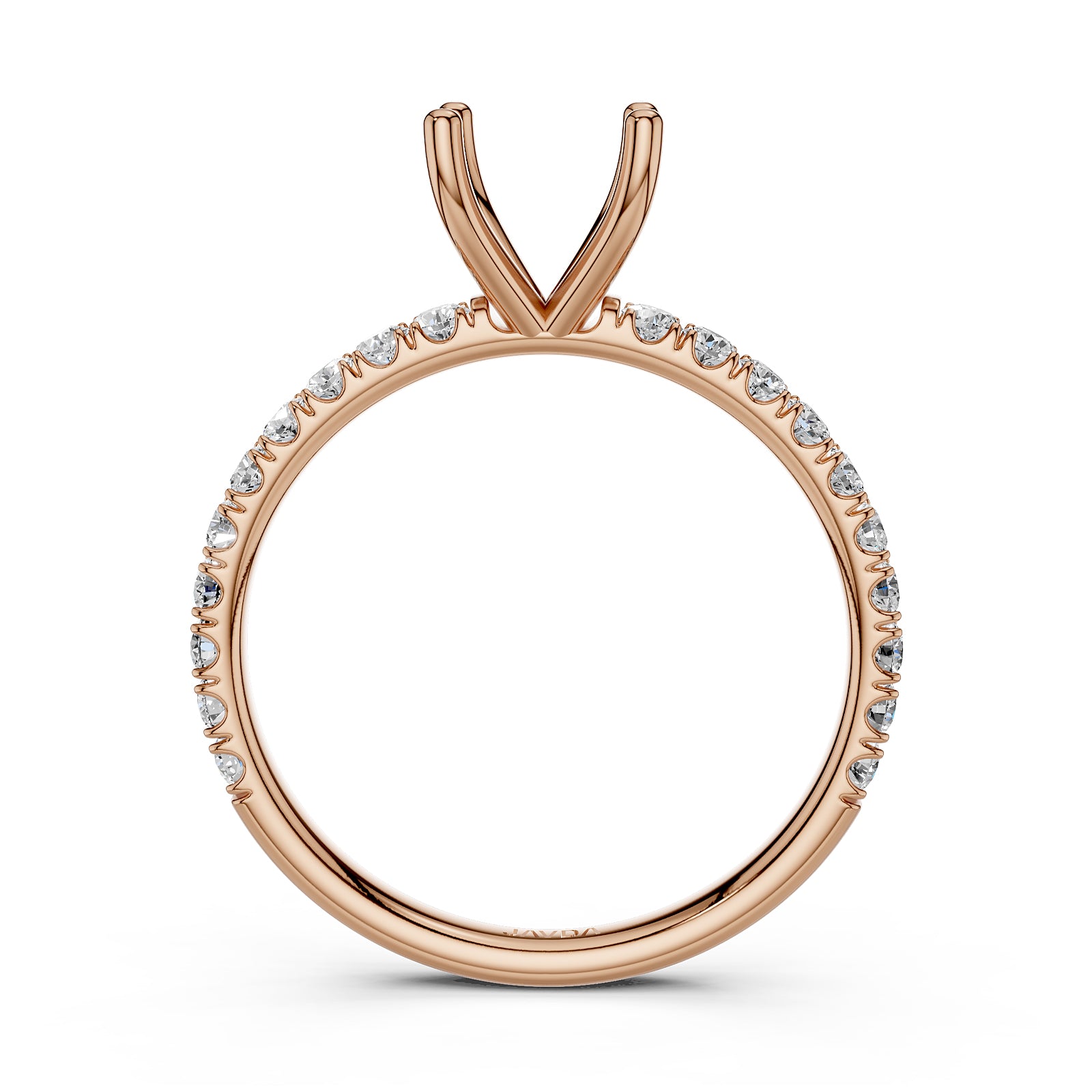 Round Lab Grown Diamond Engagement Prong Setting Ring Semi Mount 0.47 Ct.