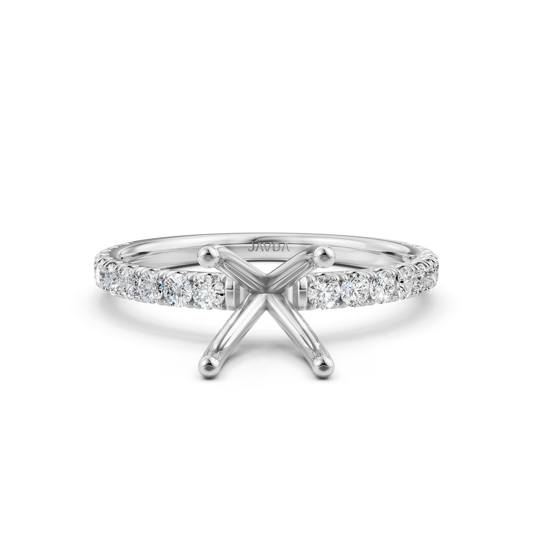 Round Lab Grown Diamond Engagement Prong Setting Ring Semi Mount 0.47 Ct.
