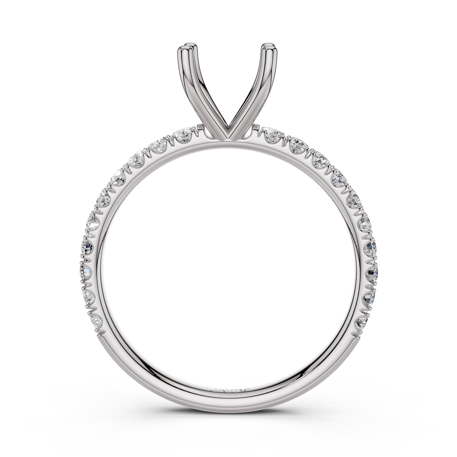 Round Lab Grown Diamond Engagement Prong Setting Ring Semi Mount 0.47 Ct.