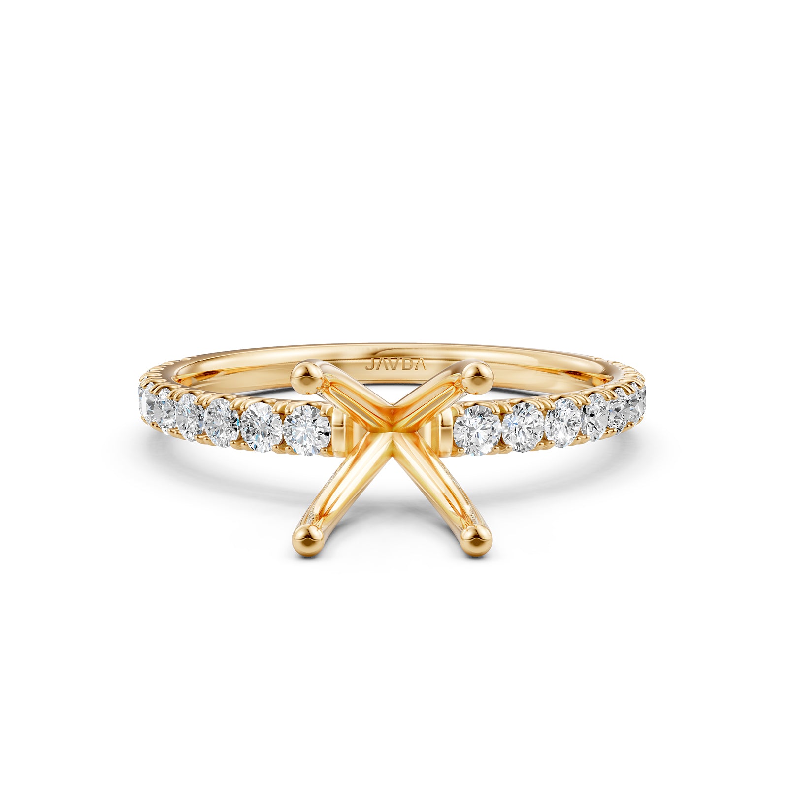 Round Lab Grown Diamond Engagement Prong Setting Ring Semi Mount 0.47 Ct.