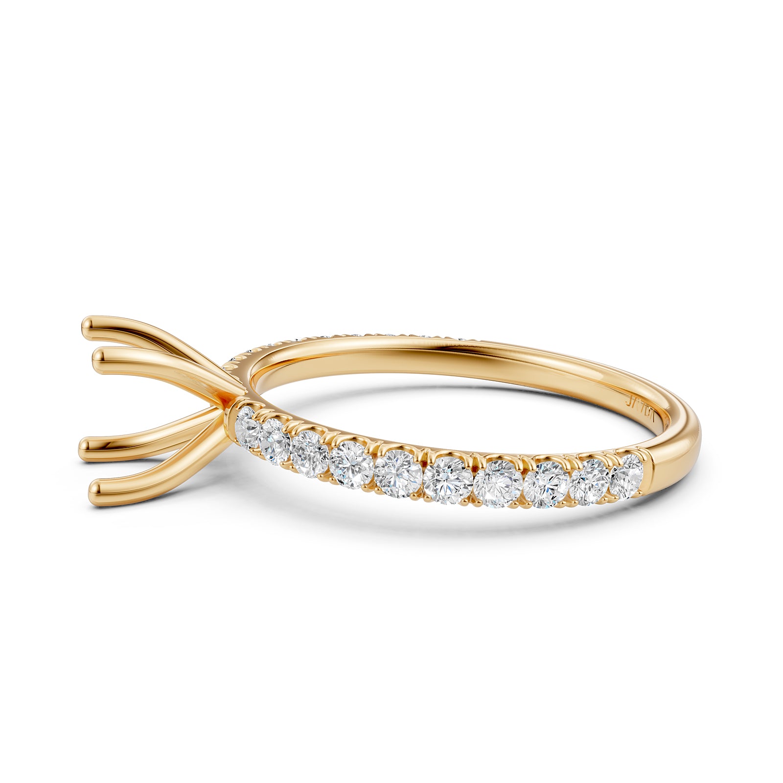 Round Lab Grown Diamond Engagement Prong Setting Ring Semi Mount 0.47 Ct.