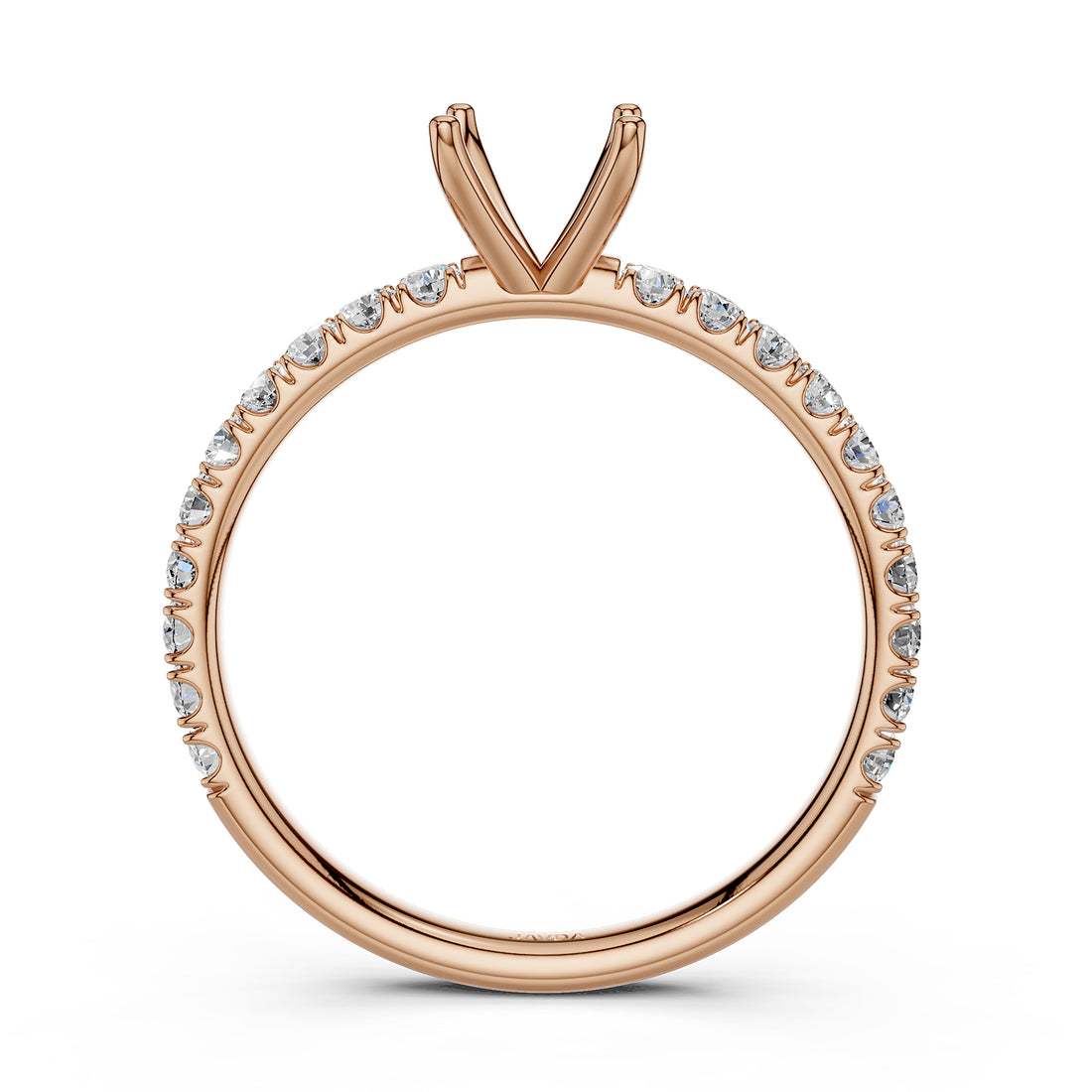 Round Lab Grown Diamond Engagement Prong Setting Ring Semi Mount 0.47 Ct.