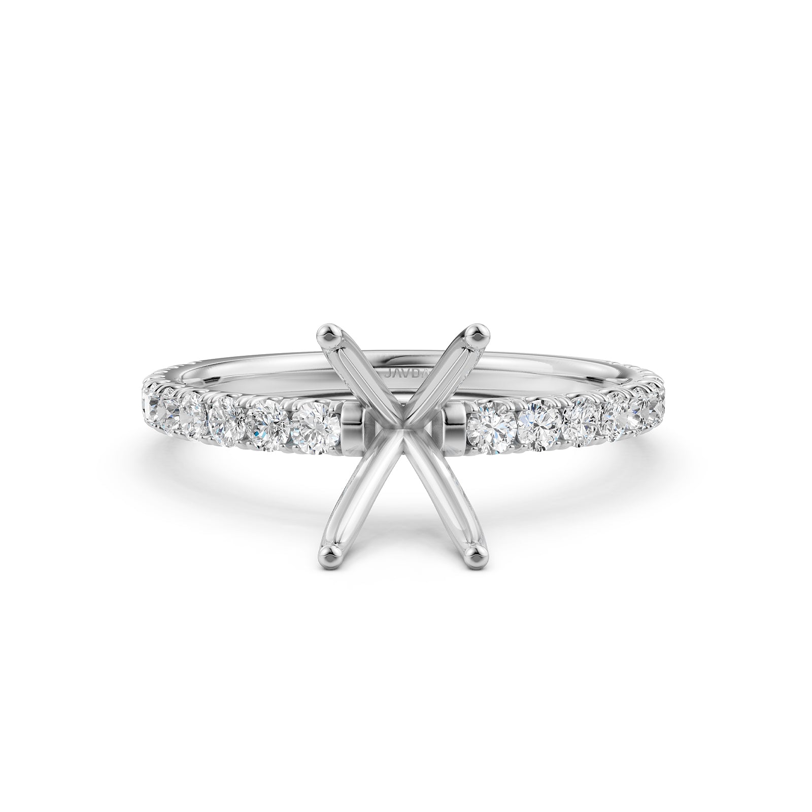 Round Lab Grown Diamond Engagement Prong Setting Ring Semi Mount 0.47 Ct.