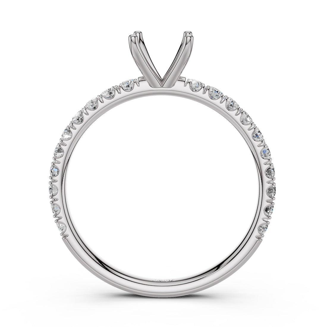 Round Lab Grown Diamond Engagement Prong Setting Ring Semi Mount 0.47 Ct.