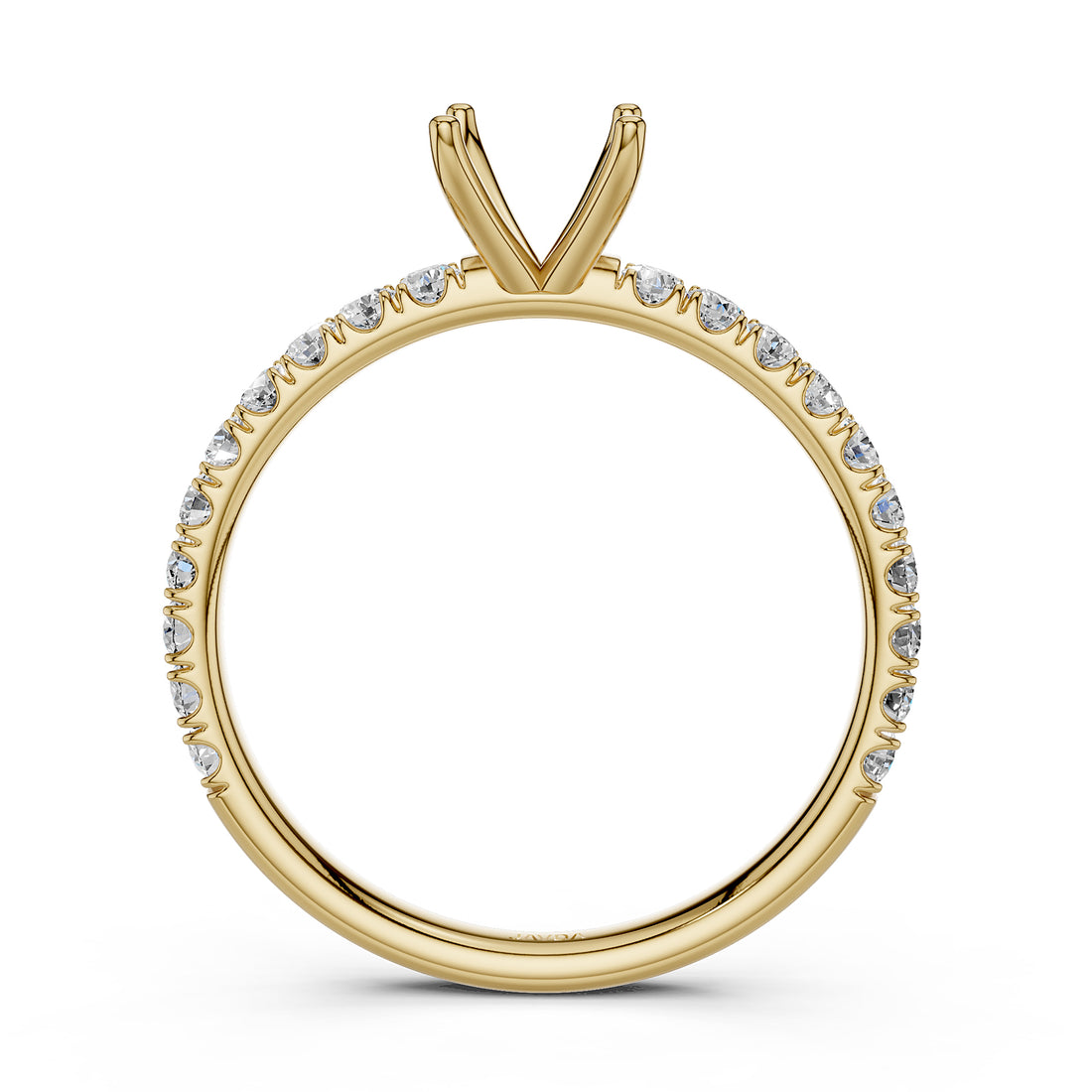 Round Lab Grown Diamond Engagement Prong Setting Ring Semi Mount 0.47 Ct.