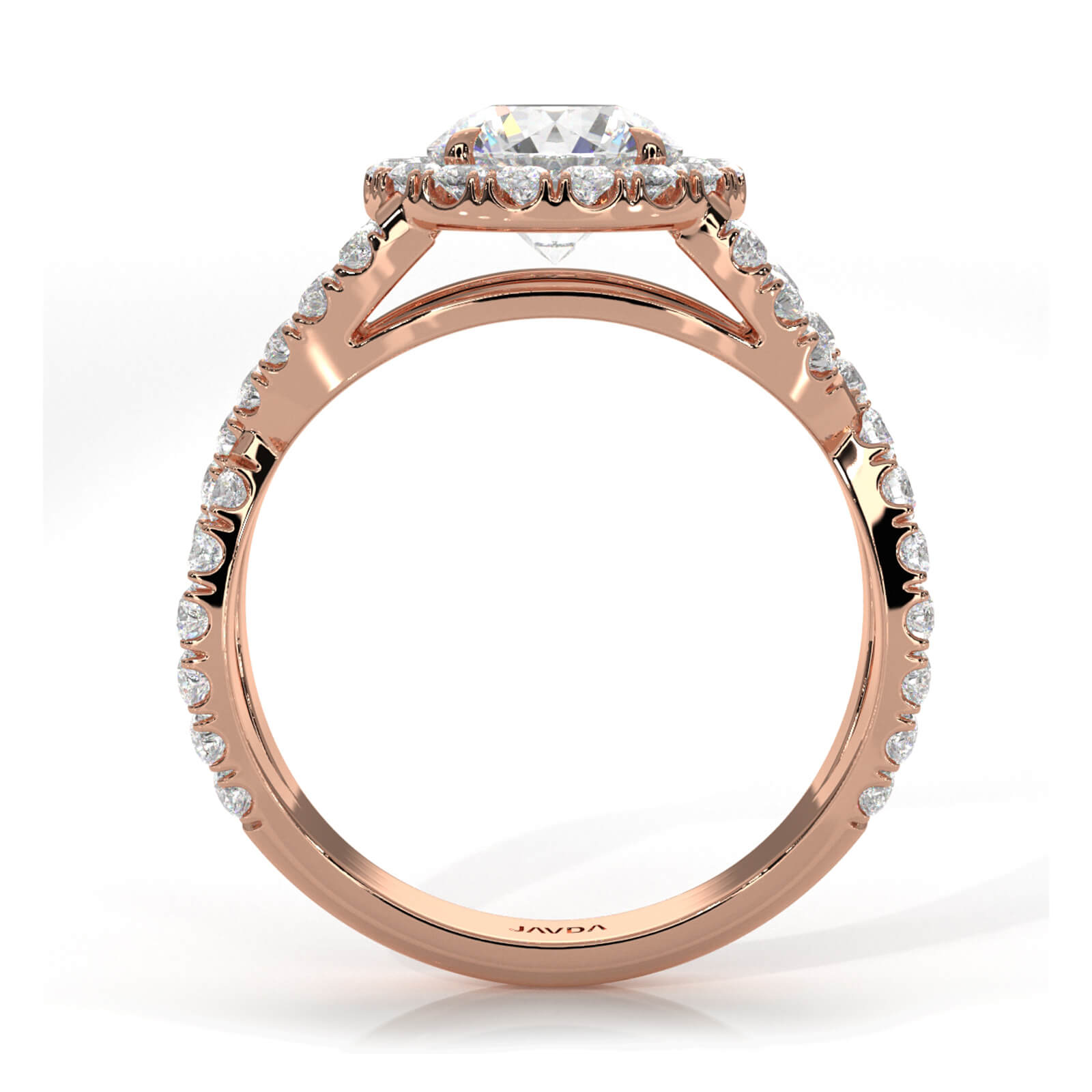 IGI Certified Round Diamond Lab Grown Engagement Ring Halo French U Cut Pave Set 1.90Ctw.