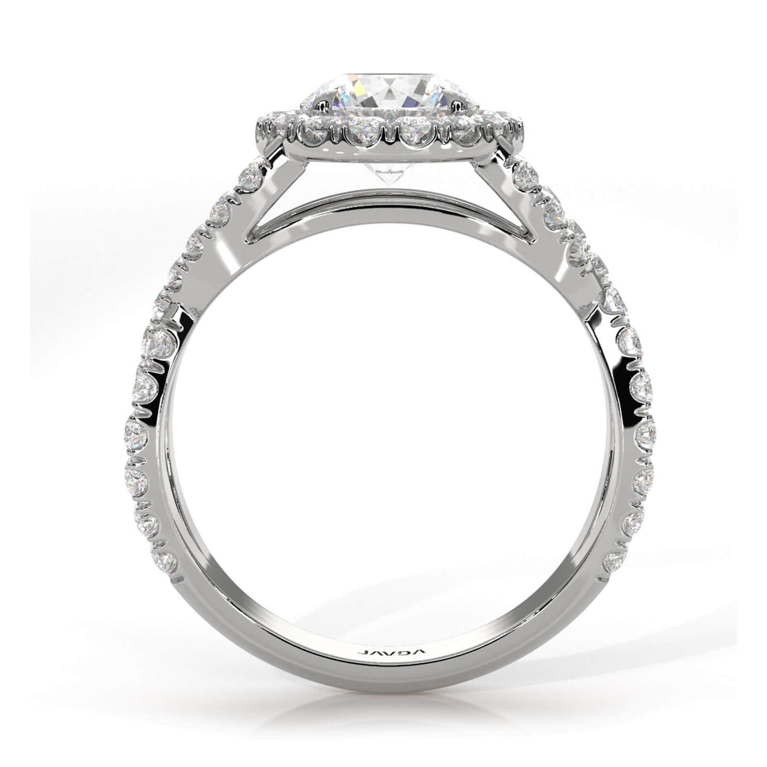 IGI Certified Round Diamond Lab Grown Engagement Ring Halo French U Cut Pave Set 1.90Ctw.