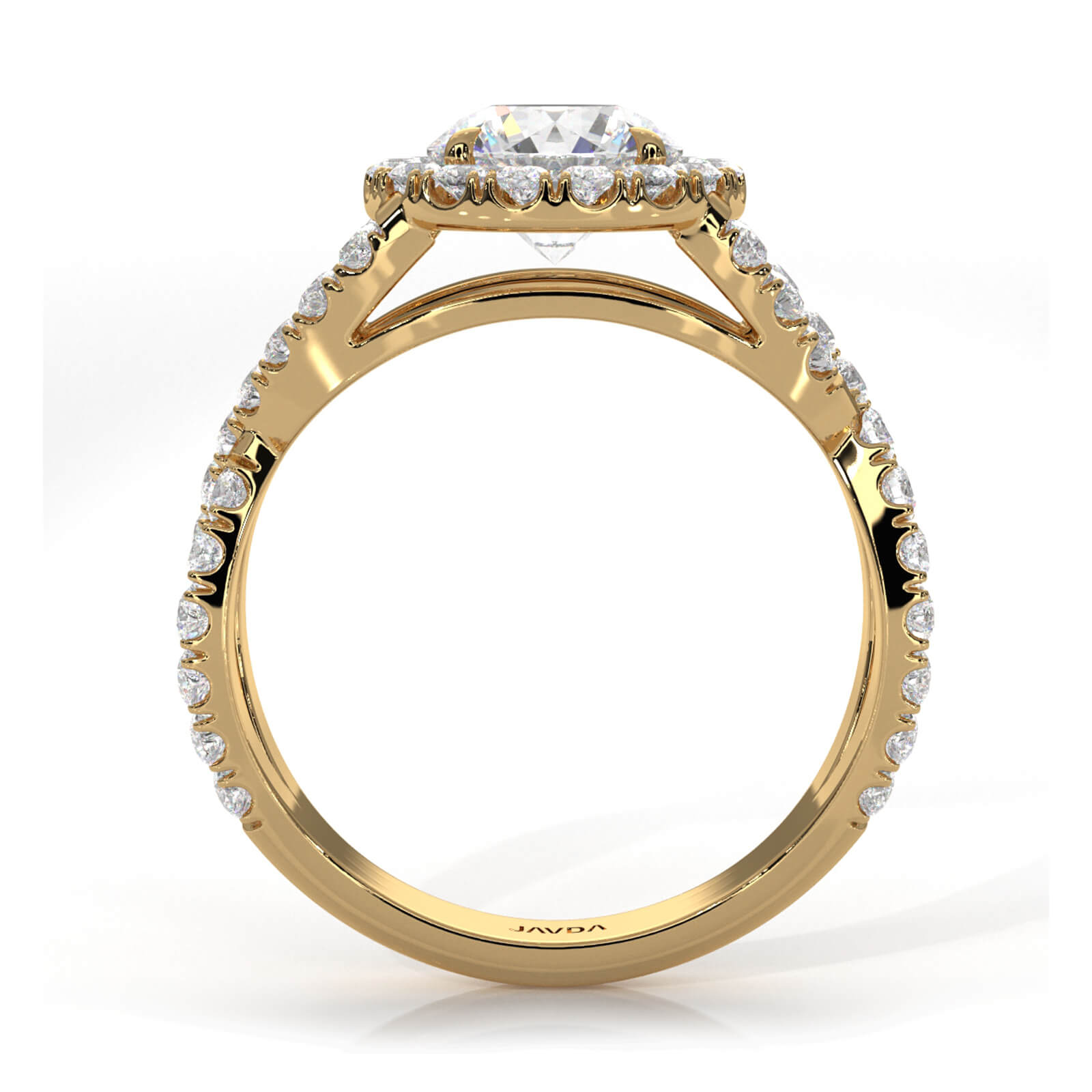 IGI Certified Round Diamond Lab Grown Engagement Ring Halo French U Cut Pave Set 1.90Ctw.