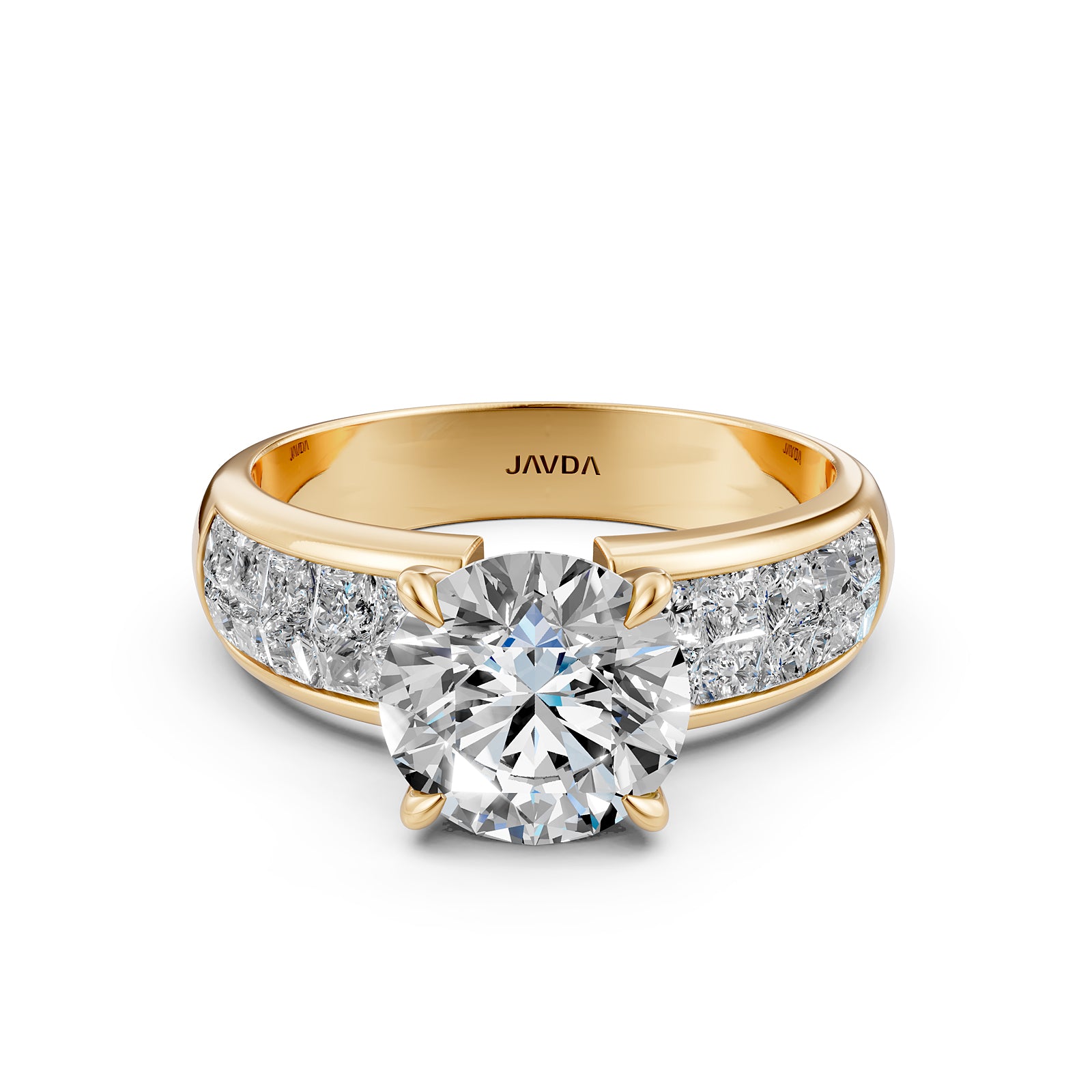 Women's Lab Grown Diamond Engagement Ring 2.36 Ctw IGI Certified | Invisible Princess & Round Cut | 14k/18k White, Yellow, Rose Gold & Platinum