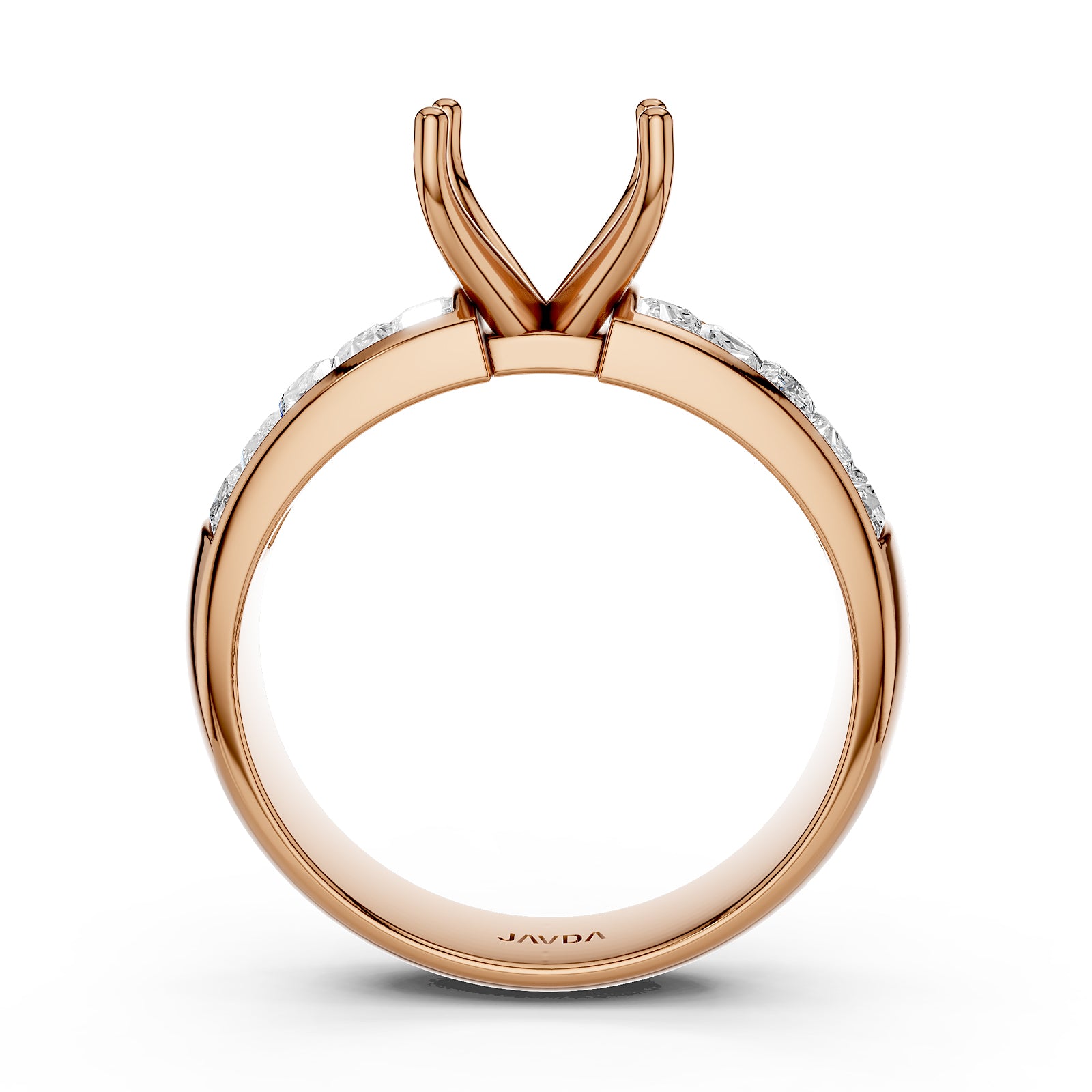 Women's Lab Grown Invisible Set Semi Mount Diamond Ring 0.86 Ct