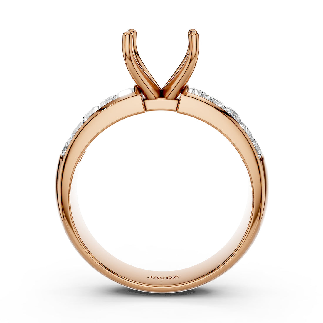 Women's Lab Grown Diamond Engagement Invisible Set Semi Mount Ring 0.86 Ct.