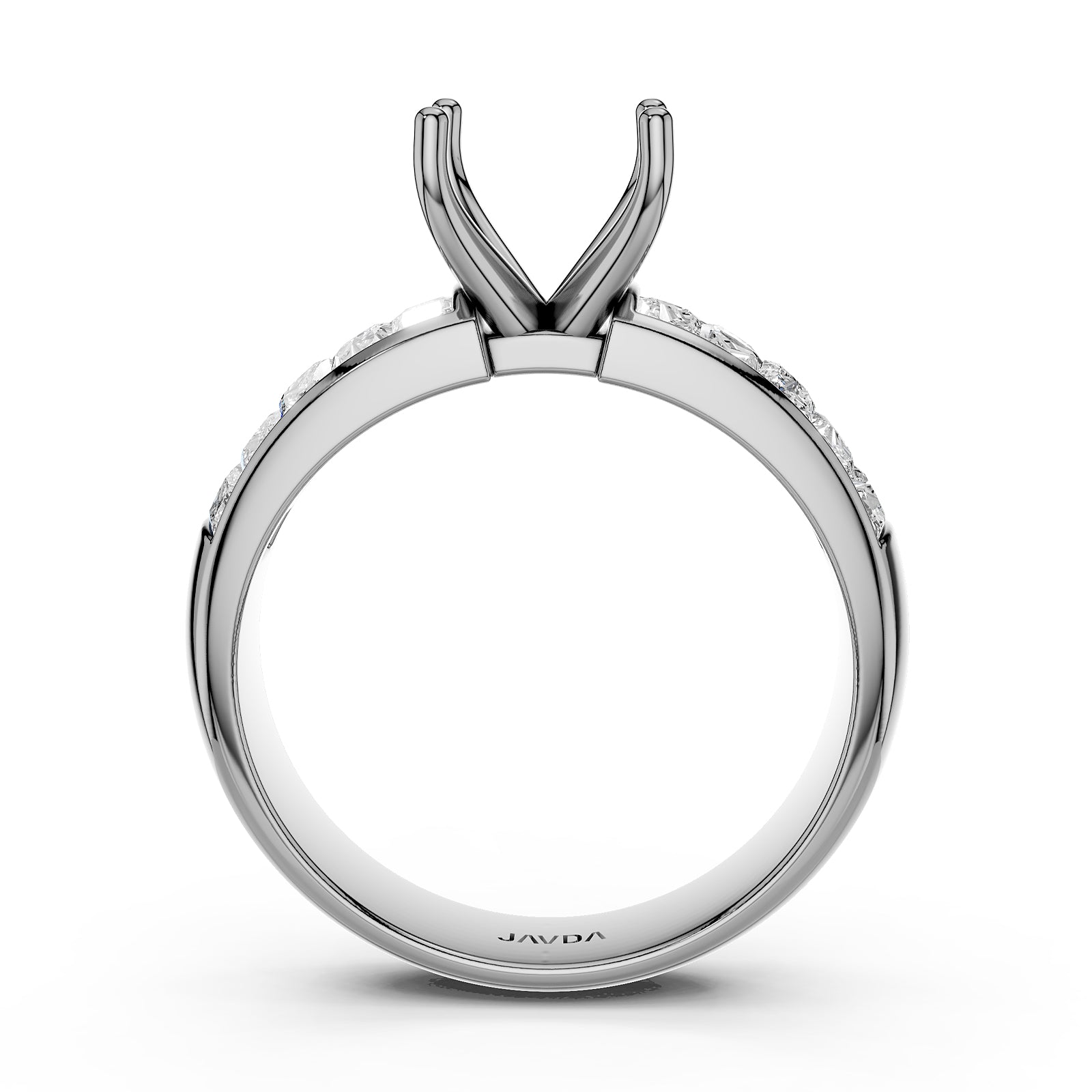 Women's Lab Grown Invisible Set Semi Mount Diamond Ring 0.86 Ct