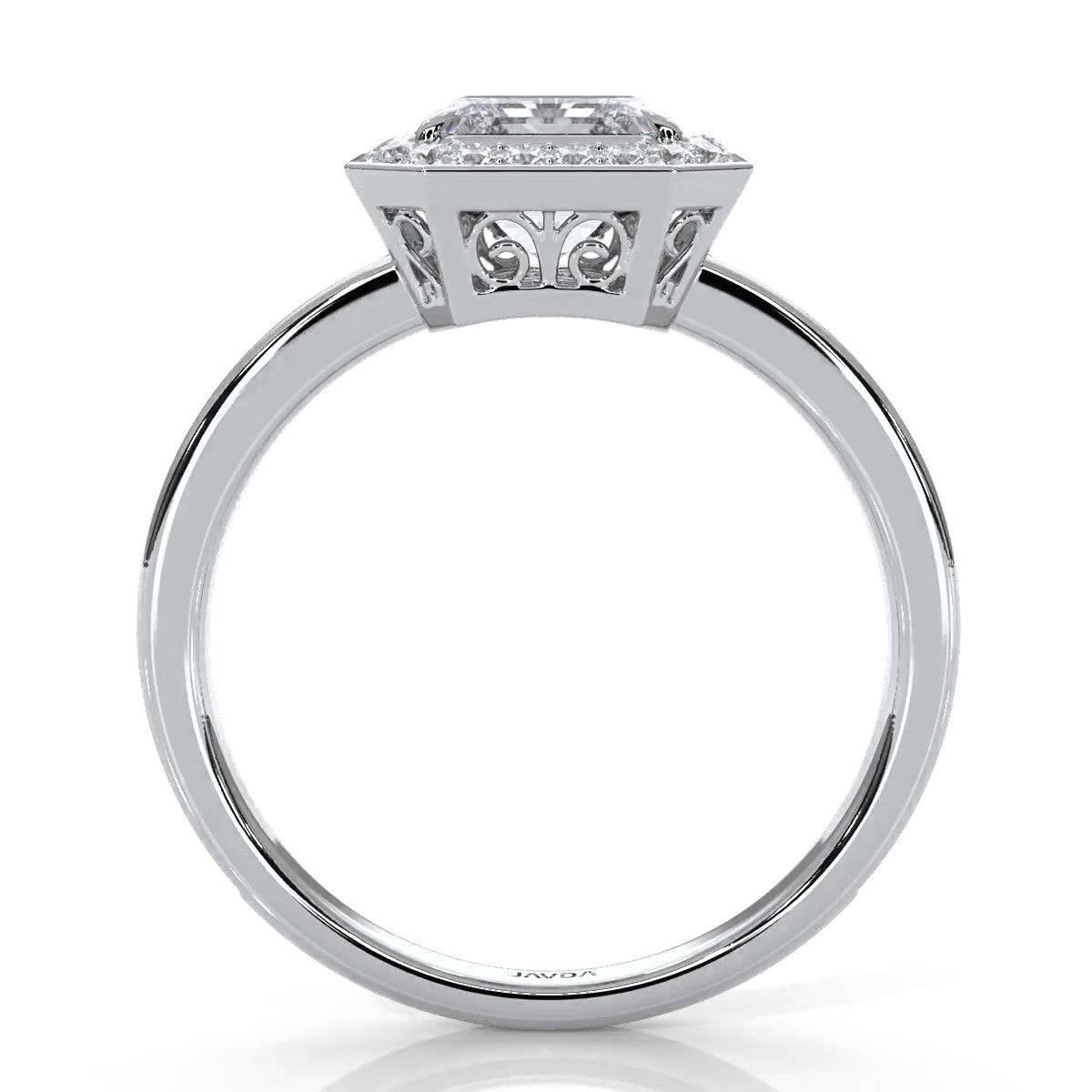 IGI Certified Asscher Lab Grown Diamond Engagement Ring Halo Setting 2.50 Ctw.