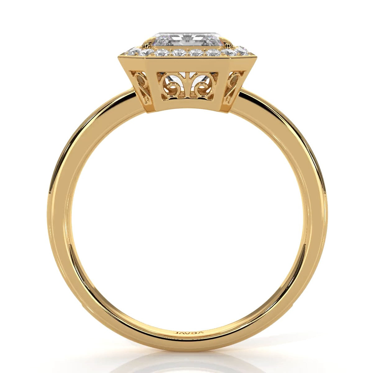IGI Certified Asscher Lab Grown Diamond Engagement Ring Halo Setting 2.50 Ctw.