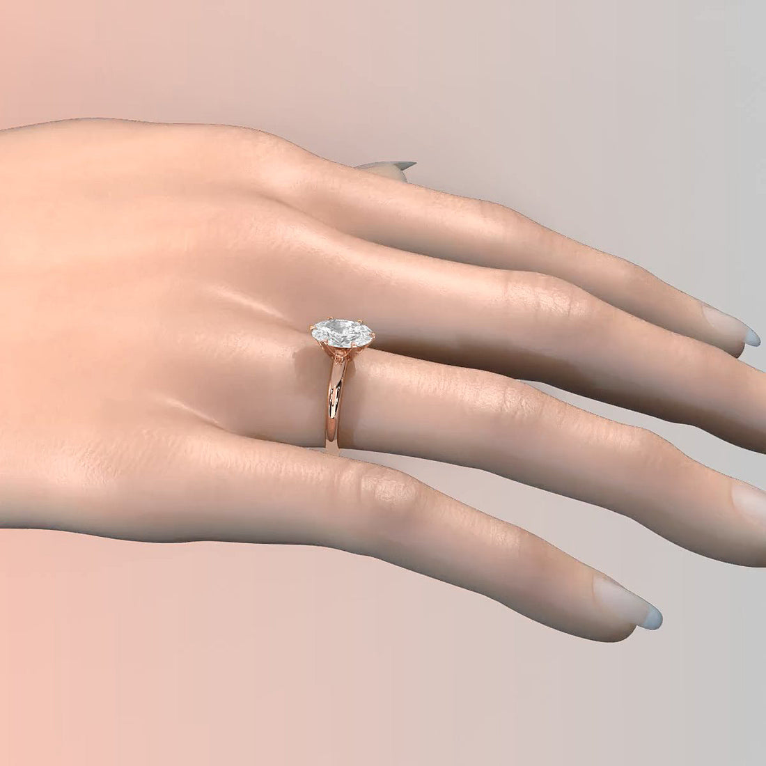 4g Lab Grown Round Diamond Engagement Solitaire 6 Prong Ring Setting IGI Certified 1.00 Ctw.