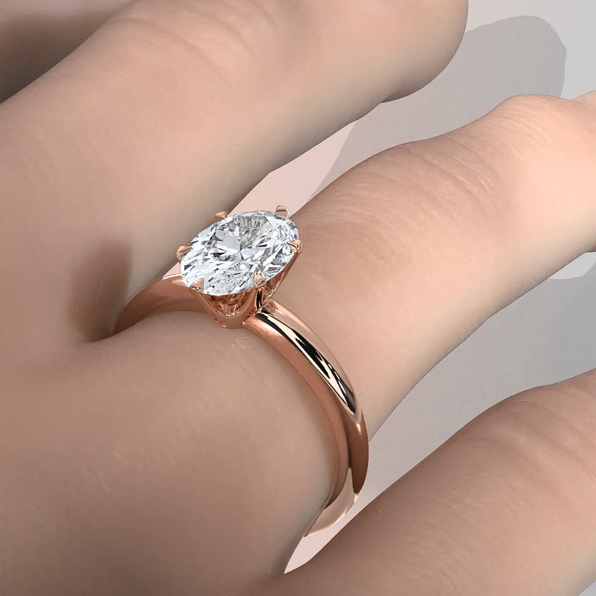 4g Lab Grown Round Diamond Engagement Solitaire 6 Prong Ring Setting IGI Certified 1.00 Ctw.