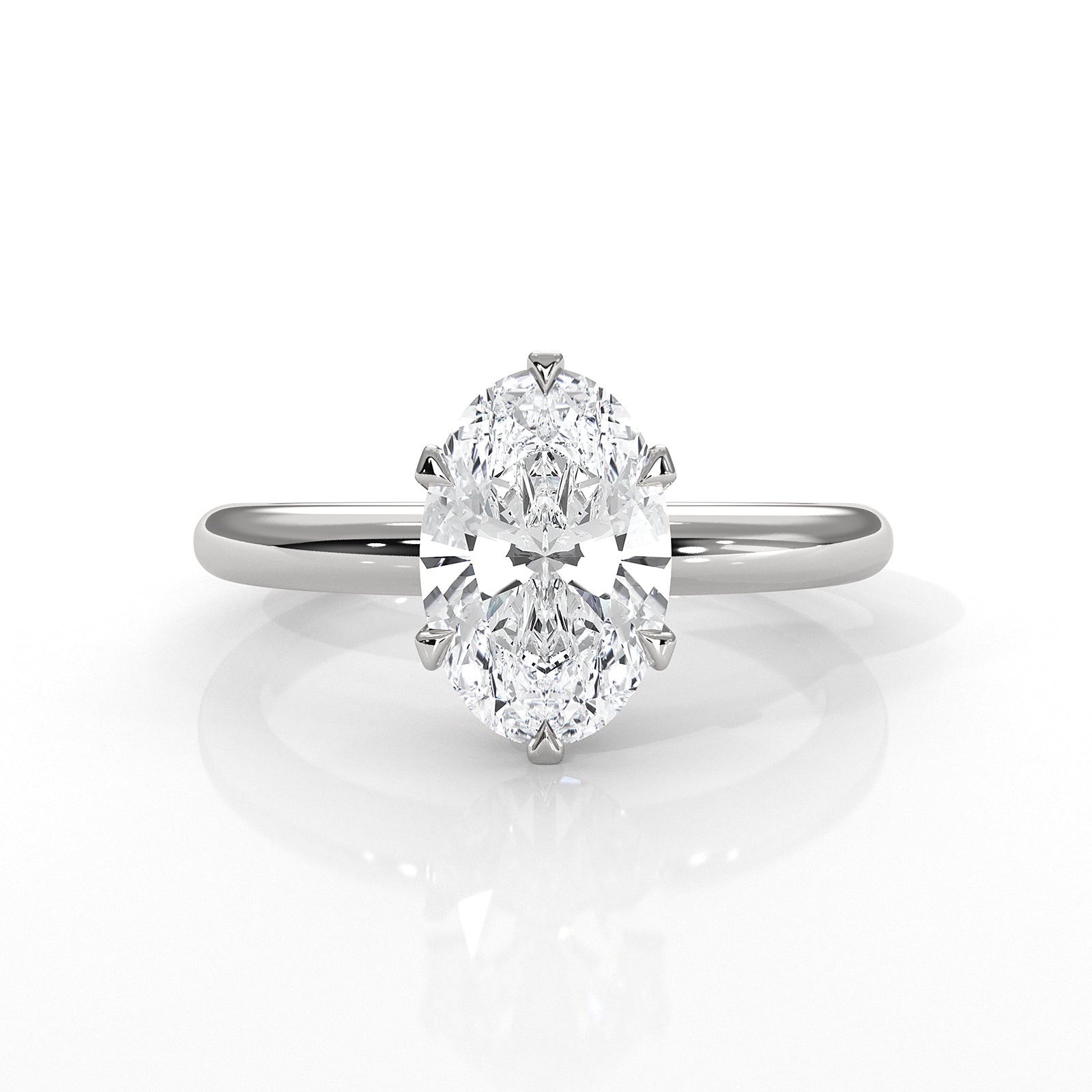 4g Lab Grown Round Diamond Engagement Solitaire 6 Prong Ring Setting IGI Certified 1.00 Ctw.