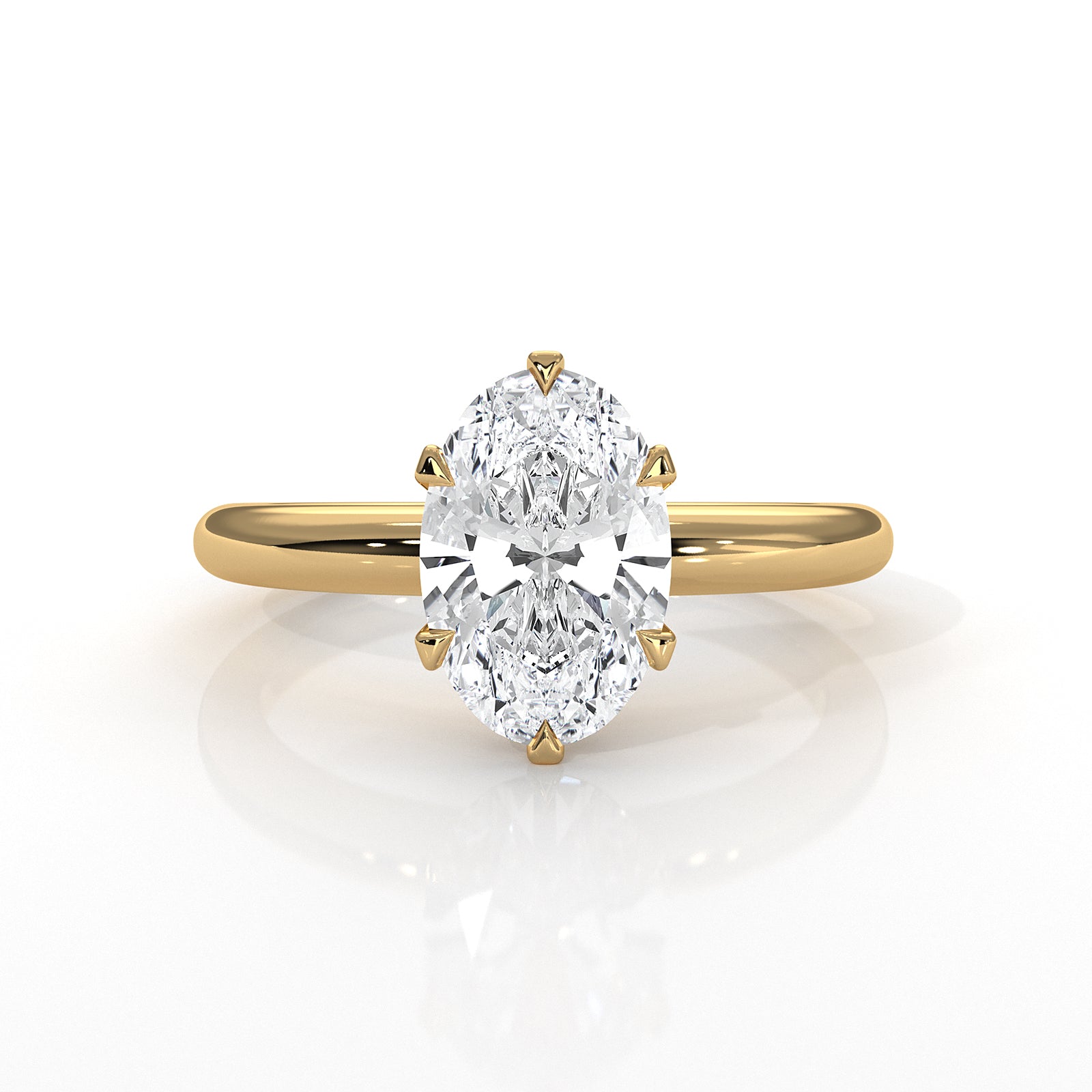 4g Lab Grown Round Diamond Engagement Solitaire 6 Prong Ring Setting IGI Certified 1.00 Ctw.