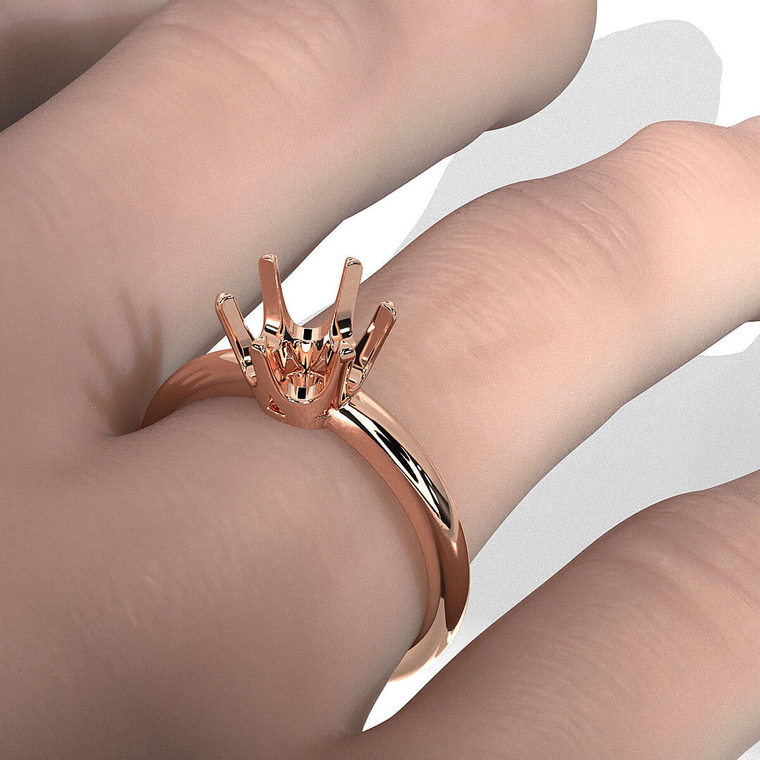 4g Six Prong Set Semi Mount Engagement Solitaire Ring Setting