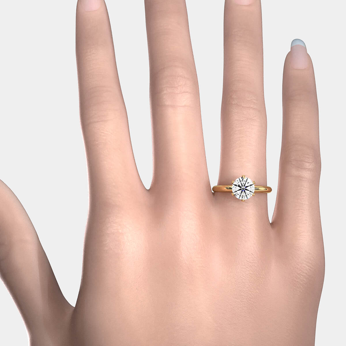 4g Lab Grown Round Diamond Engagement Solitaire 6 Prong Ring Setting IGI Certified 1.00 Ctw.