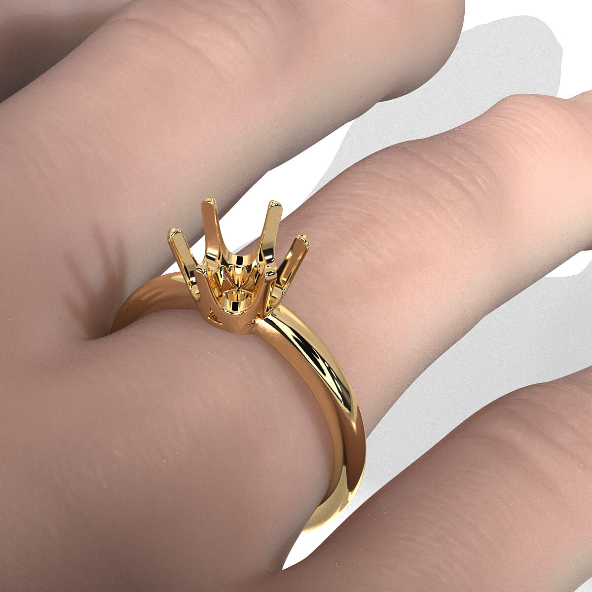 4g Six Prong Set Semi Mount Engagement Solitaire Ring Setting