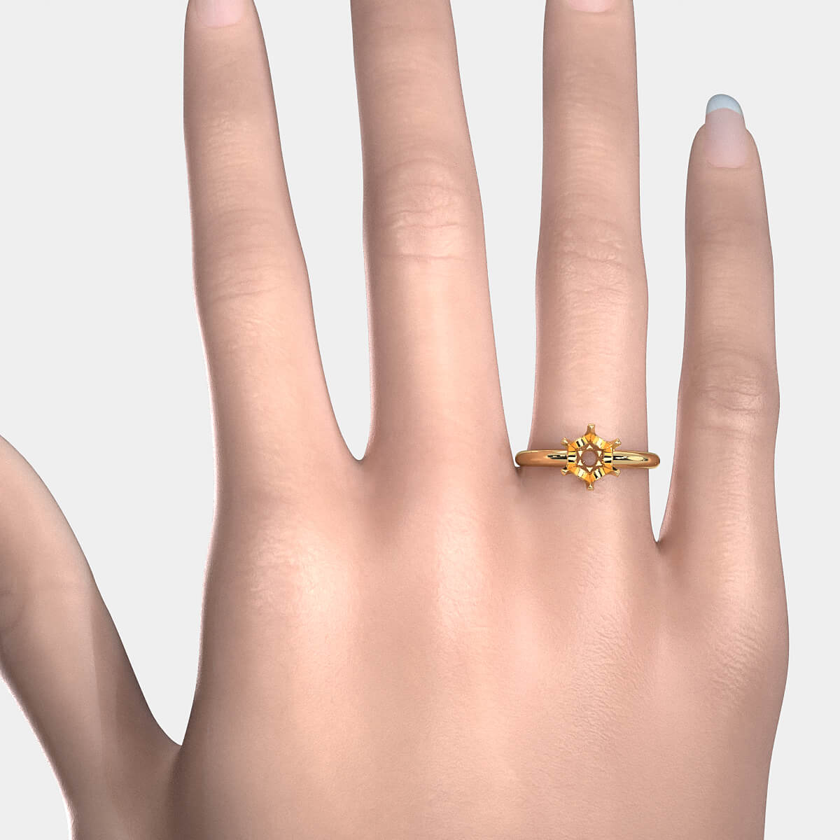 4g Six Prong Set Semi Mount Engagement Solitaire Ring Setting
