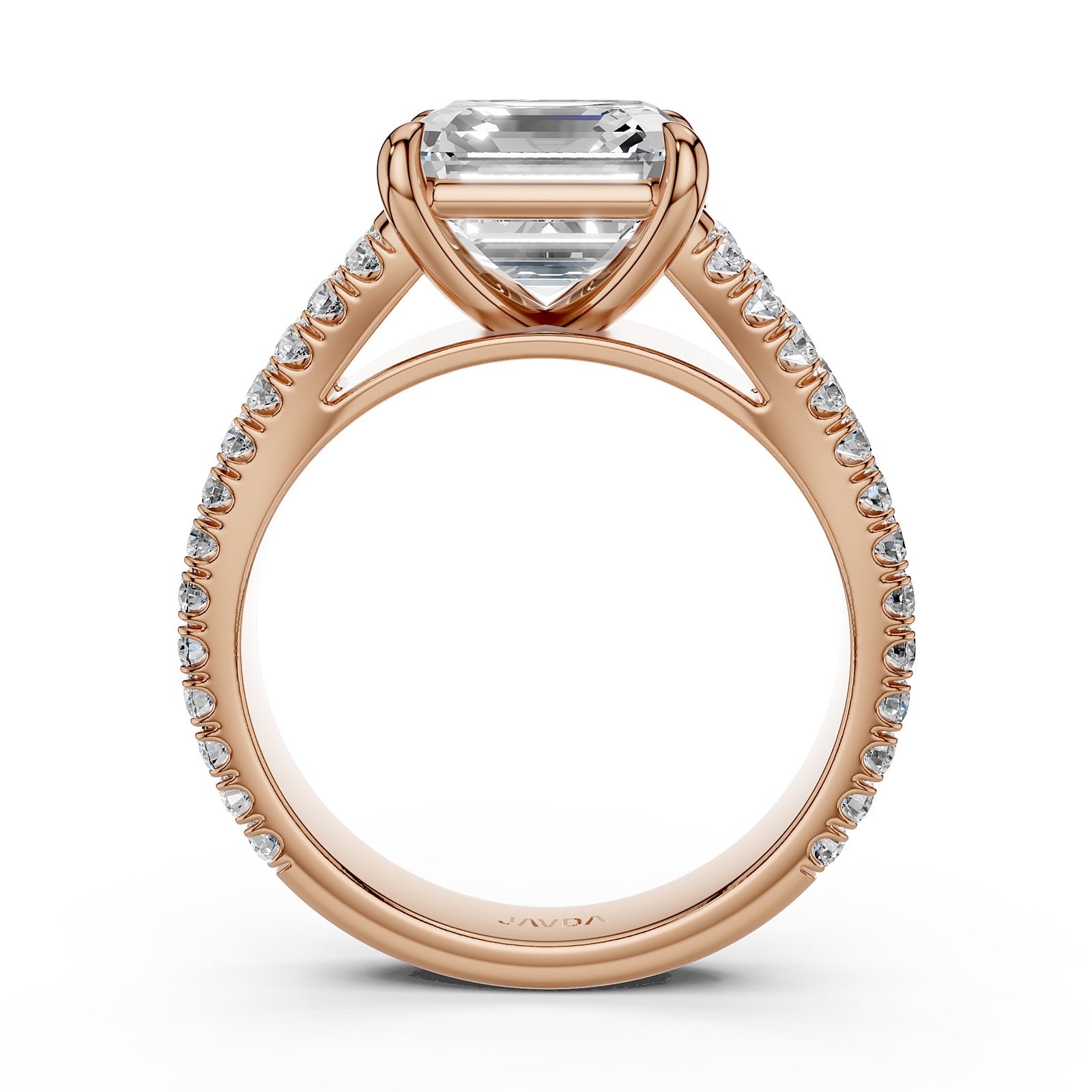 Split Shank Lab Grown Diamond Engagement Ring French Pave Set IGI Certified 3.70 Ctw.