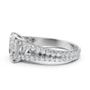 Asscher Split Shank Lab Grown Diamond Engagement French U Pave Set Ring